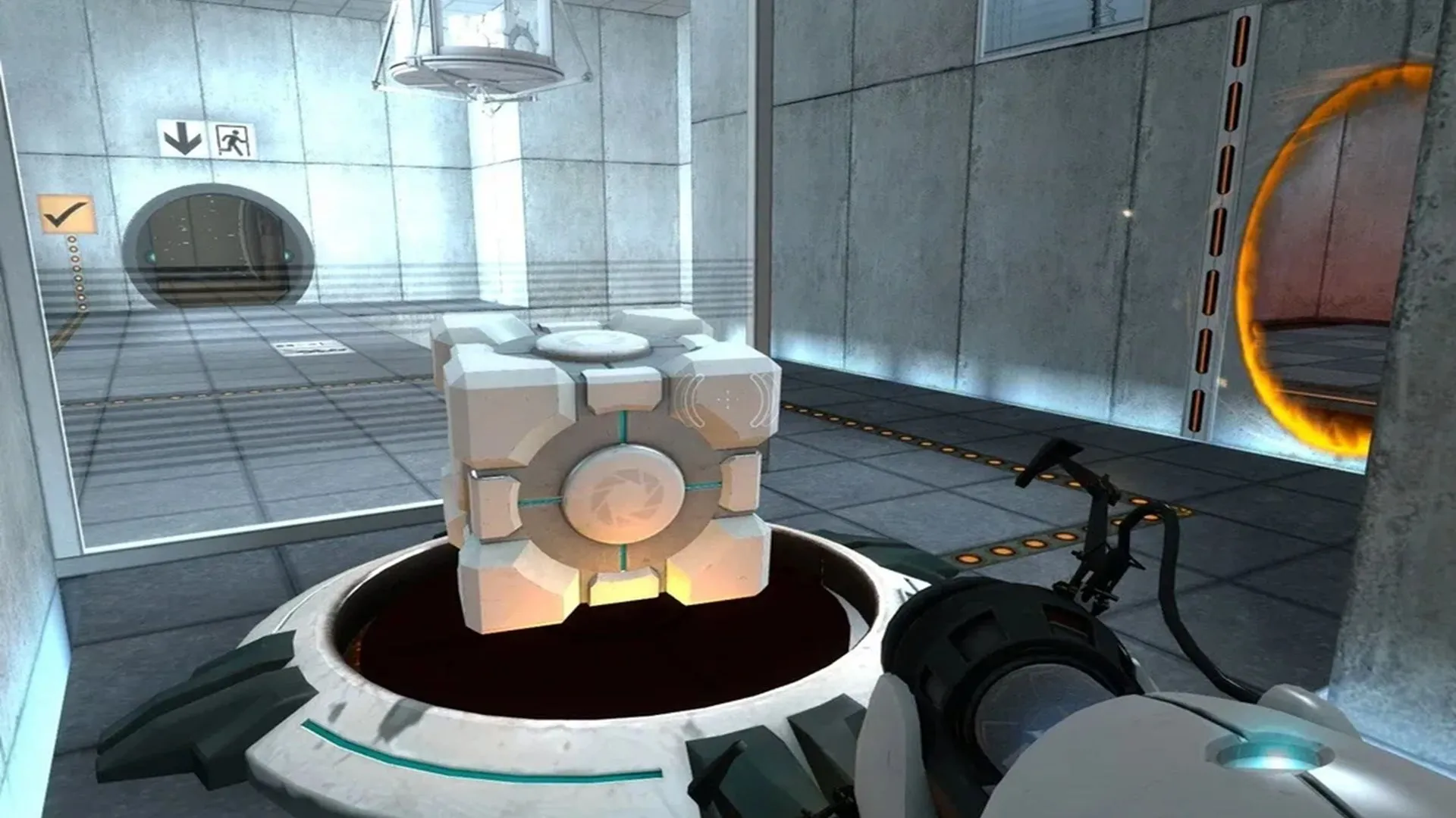Hiệu ứng cổng dịch chuyển từ Portal Gun trong game Portal