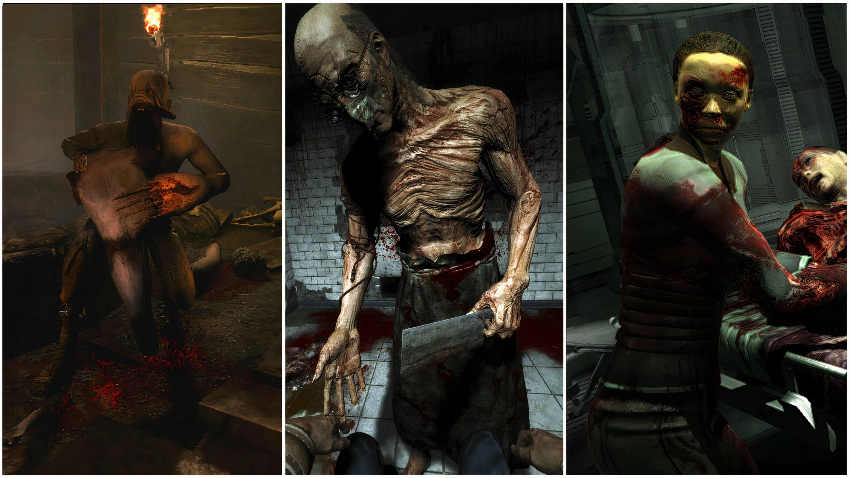 Hình ảnh ba tựa game kinh dị: Amnesia, Outlast và Dead Space