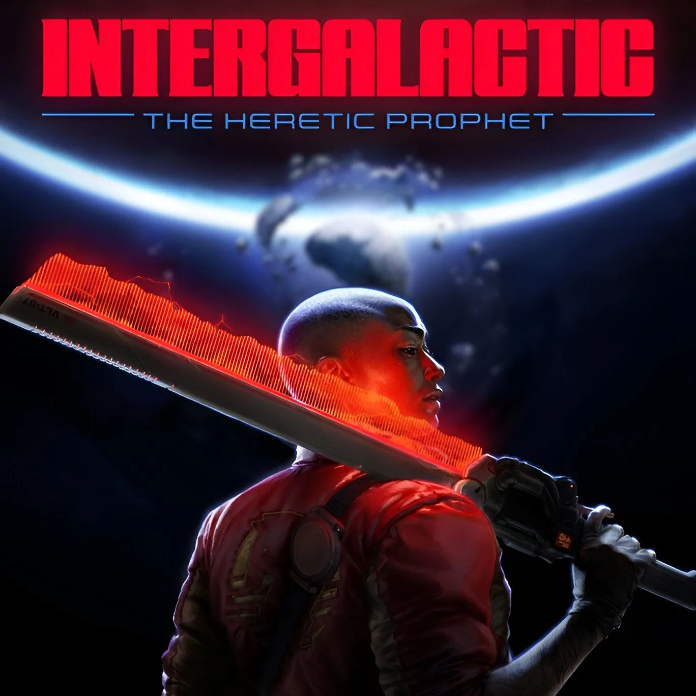 Hình ảnh bìa của trò chơi Intergalactic: The Heretic Prophet, một sản phẩm hành động phiêu lưu khoa học viễn tưởng của Naughty Dog.