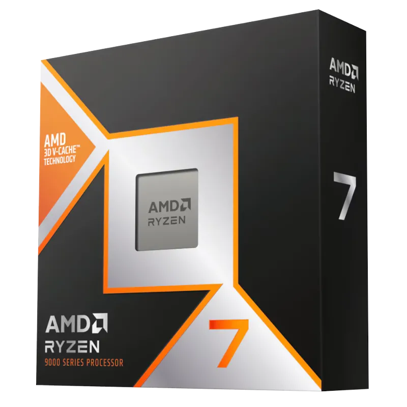 Hình ảnh bộ vi xử lý AMD Ryzen 7 9800X3D, một ví dụ về CPU gaming hiệu năng cao với công nghệ 3D V-Cache