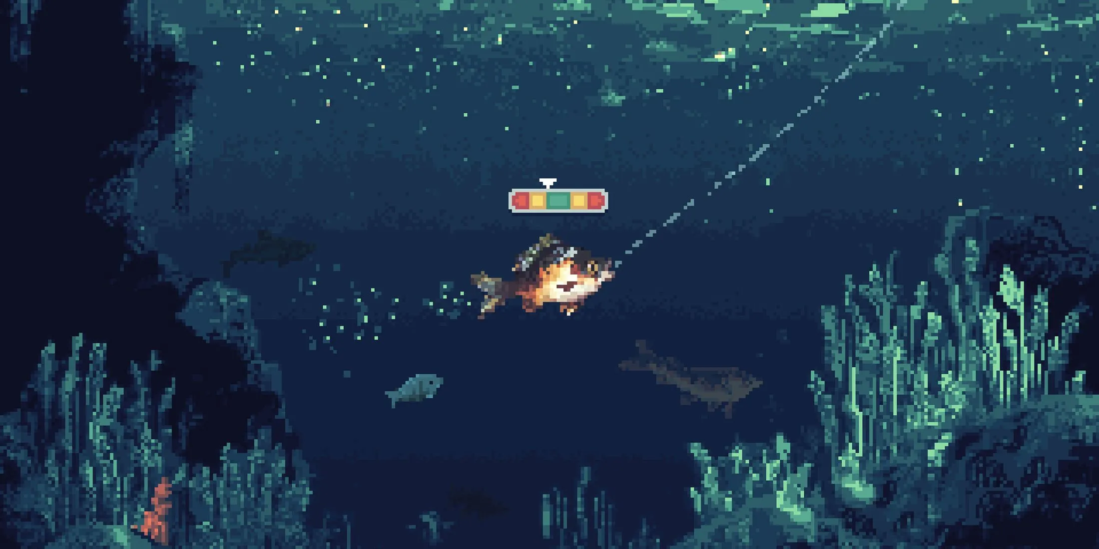 Hình ảnh cá đang cắn câu trong game Cast n Chill