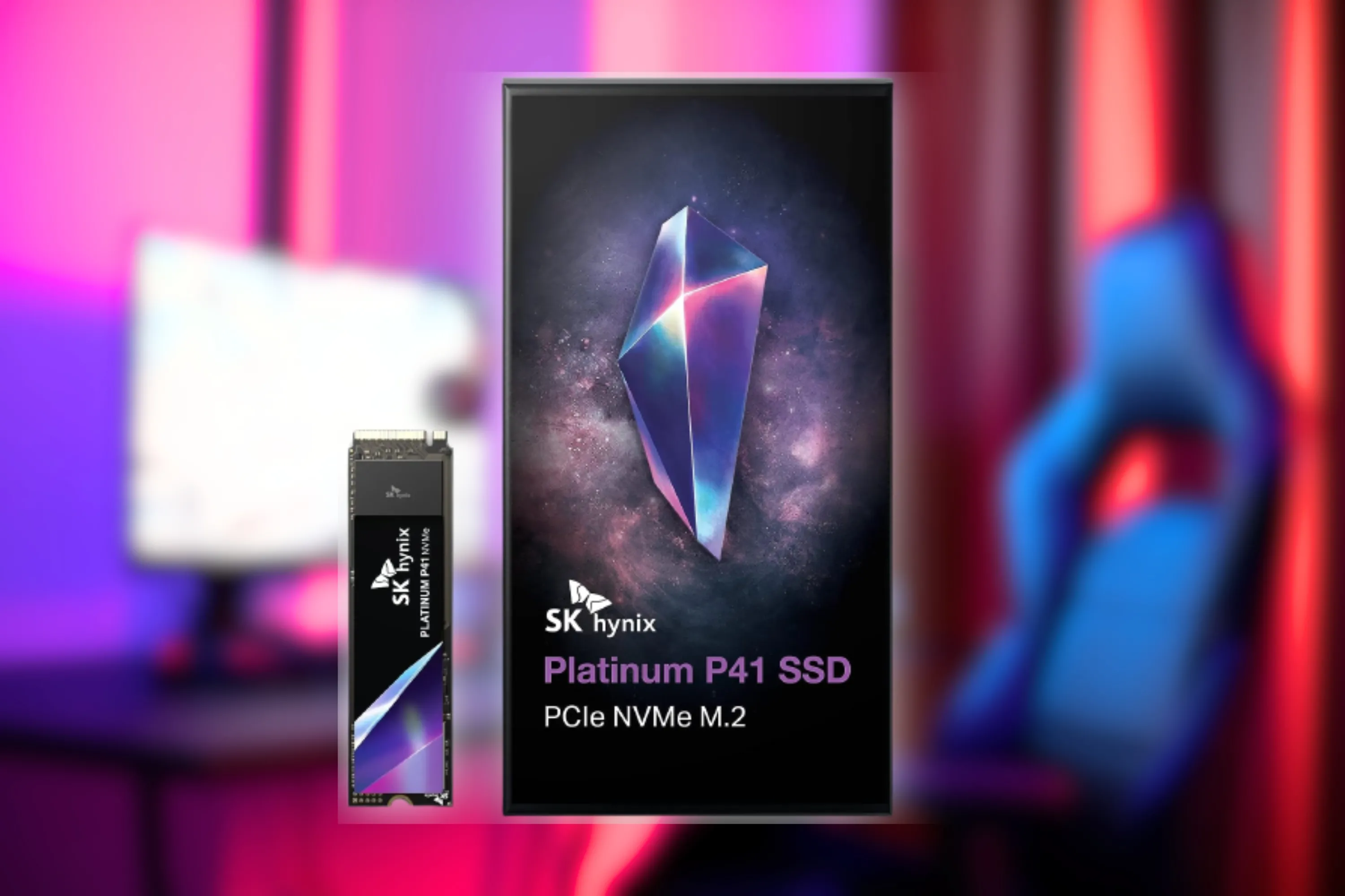 Hình ảnh cận cảnh SSD SK hynix Platinum P41 với logo rõ nét