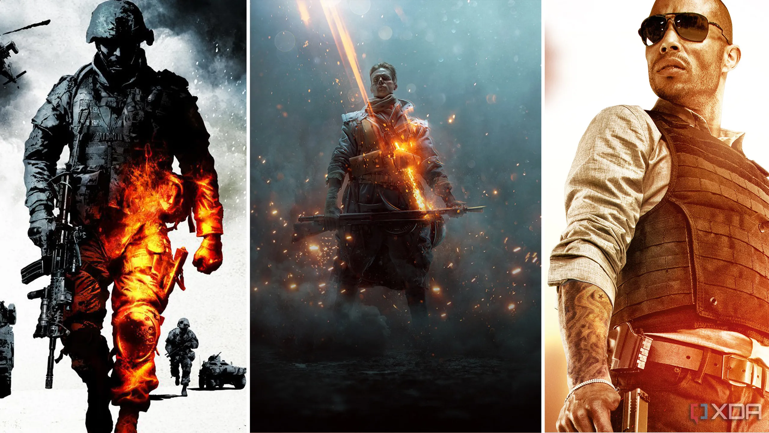 Hình ảnh đặc trưng của dòng game Battlefield, với cảnh chiến trường rộng lớn và hành động kịch tính, minh họa cho sự đầu tư của EA vào thương hiệu này