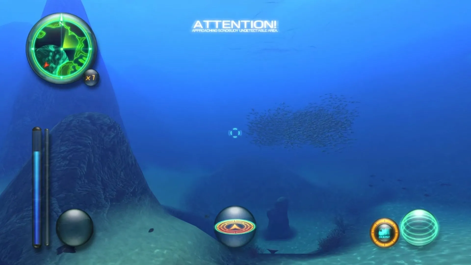 Hình ảnh gameplay của Aquanaut's Holiday: Hidden Memories, cho thấy người chơi khám phá thế giới dưới đại dương sâu thẳm.