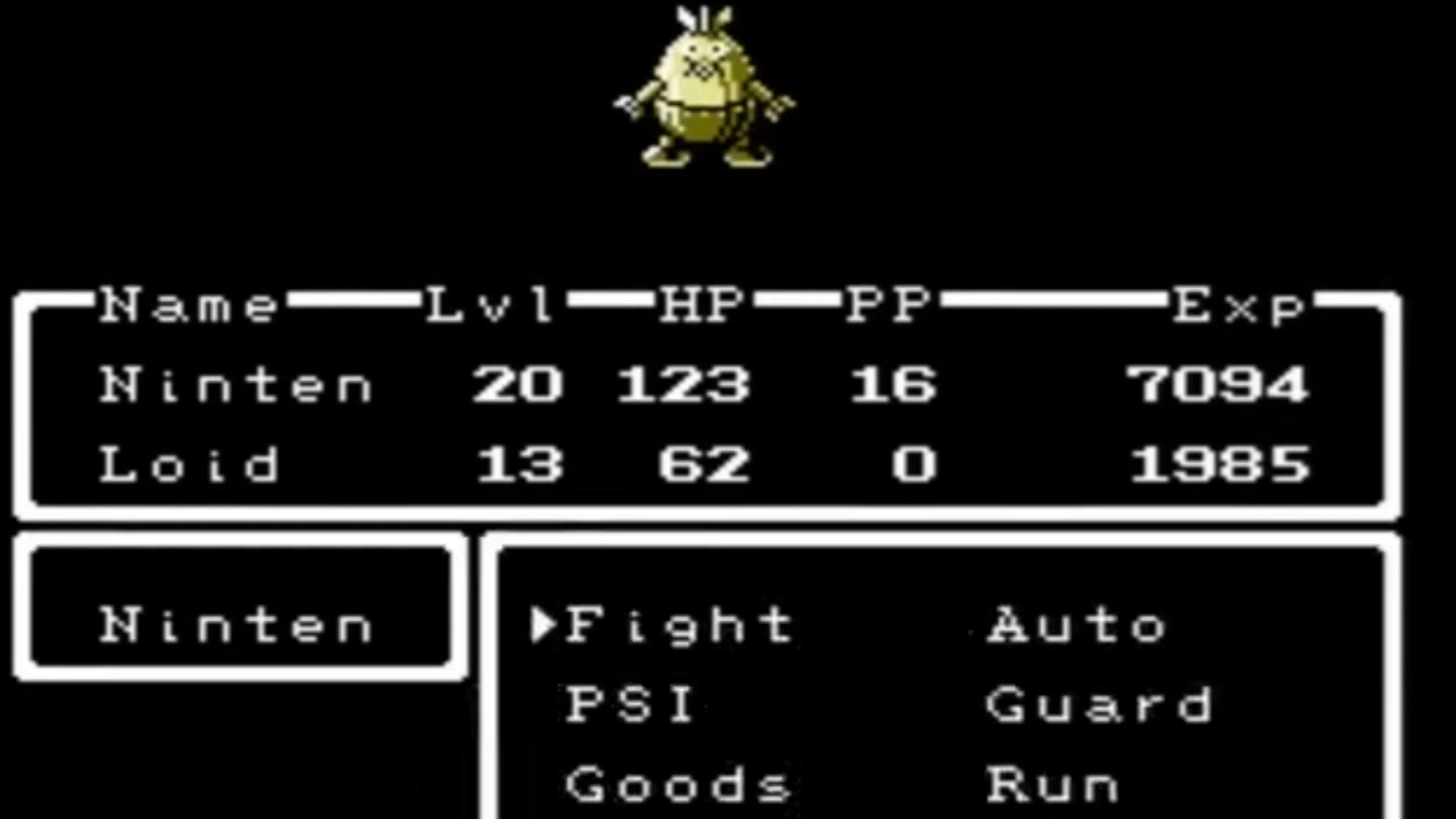 Hình ảnh gameplay của Earthbound Beginnings với góc nhìn từ trên xuống