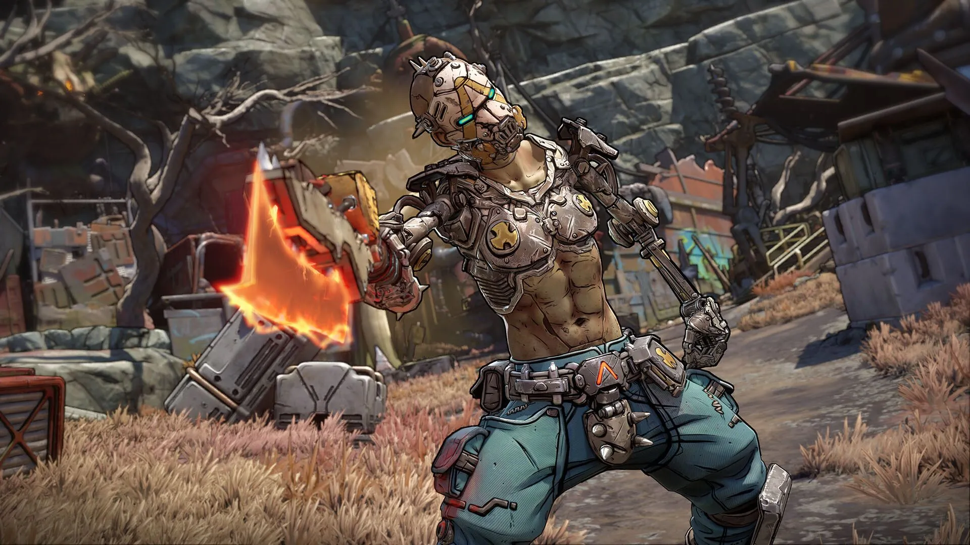 Hình ảnh gameplay sôi động từ Borderlands 4 với một nhân vật đang bắn súng