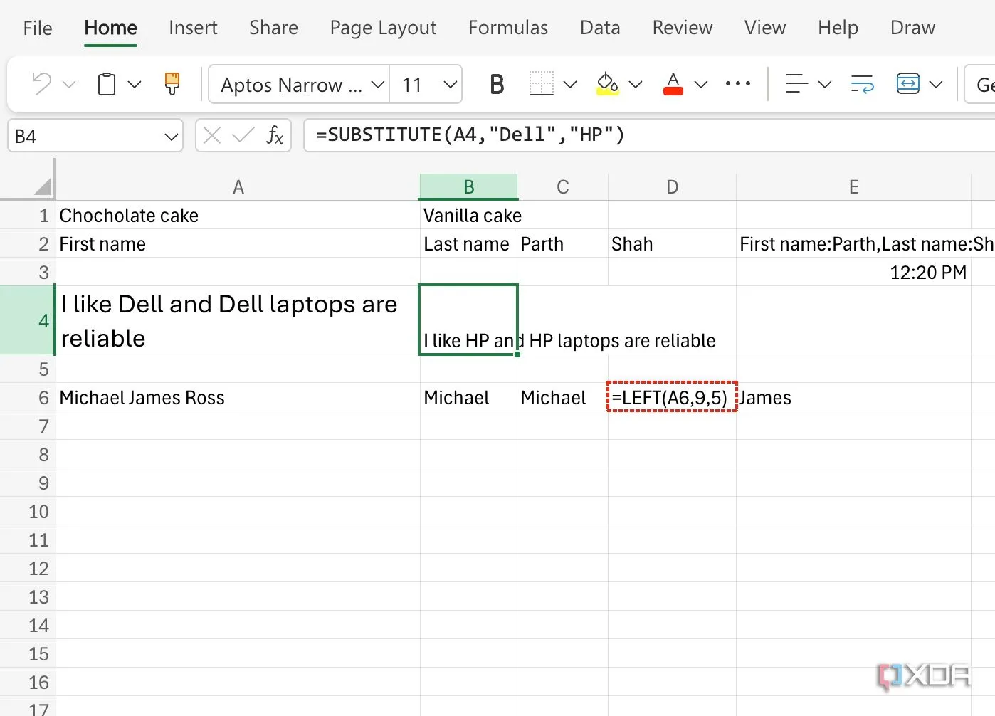 Hình ảnh minh họa hàm SUBSTITUTE trong Excel, gợi ý việc kiểm soát cách tính toán để tăng hiệu suất