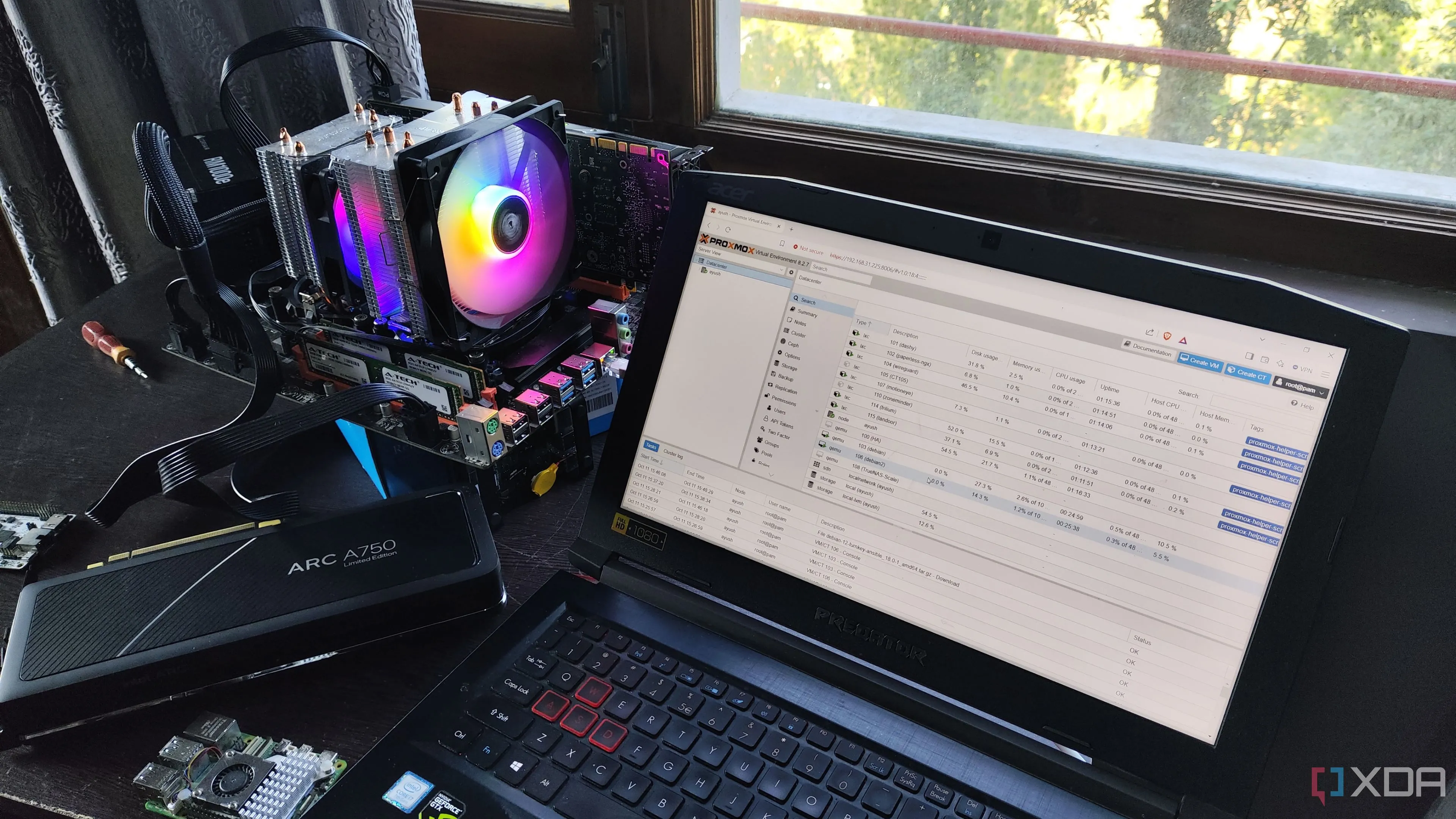 Hình ảnh minh họa một hệ thống Home Lab được xây dựng với Proxmox, nơi PXE server phát huy hiệu quả tối đa