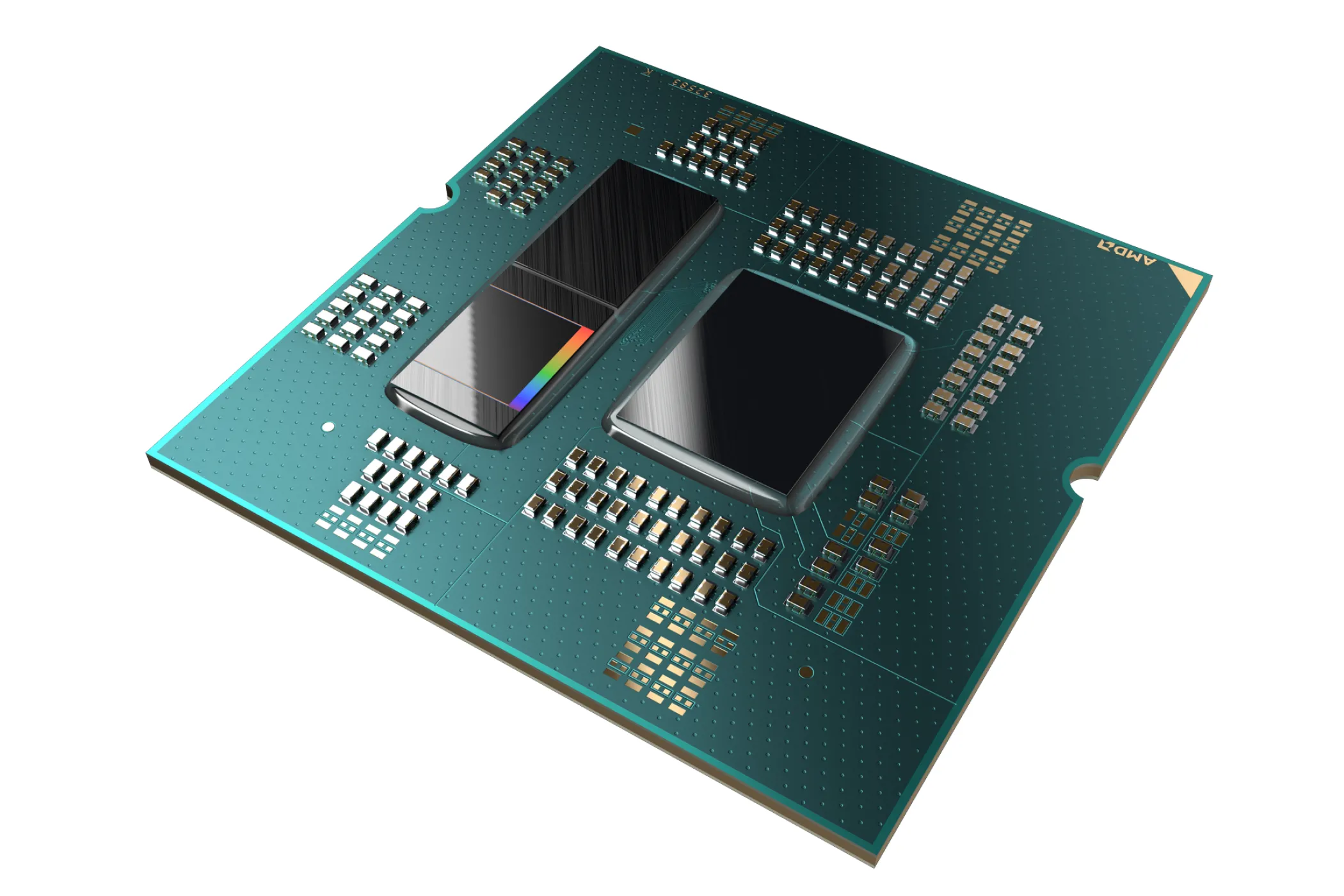 Hình ảnh mô phỏng CPU AMD Ryzen 7000 series với công nghệ 3D V-Cache