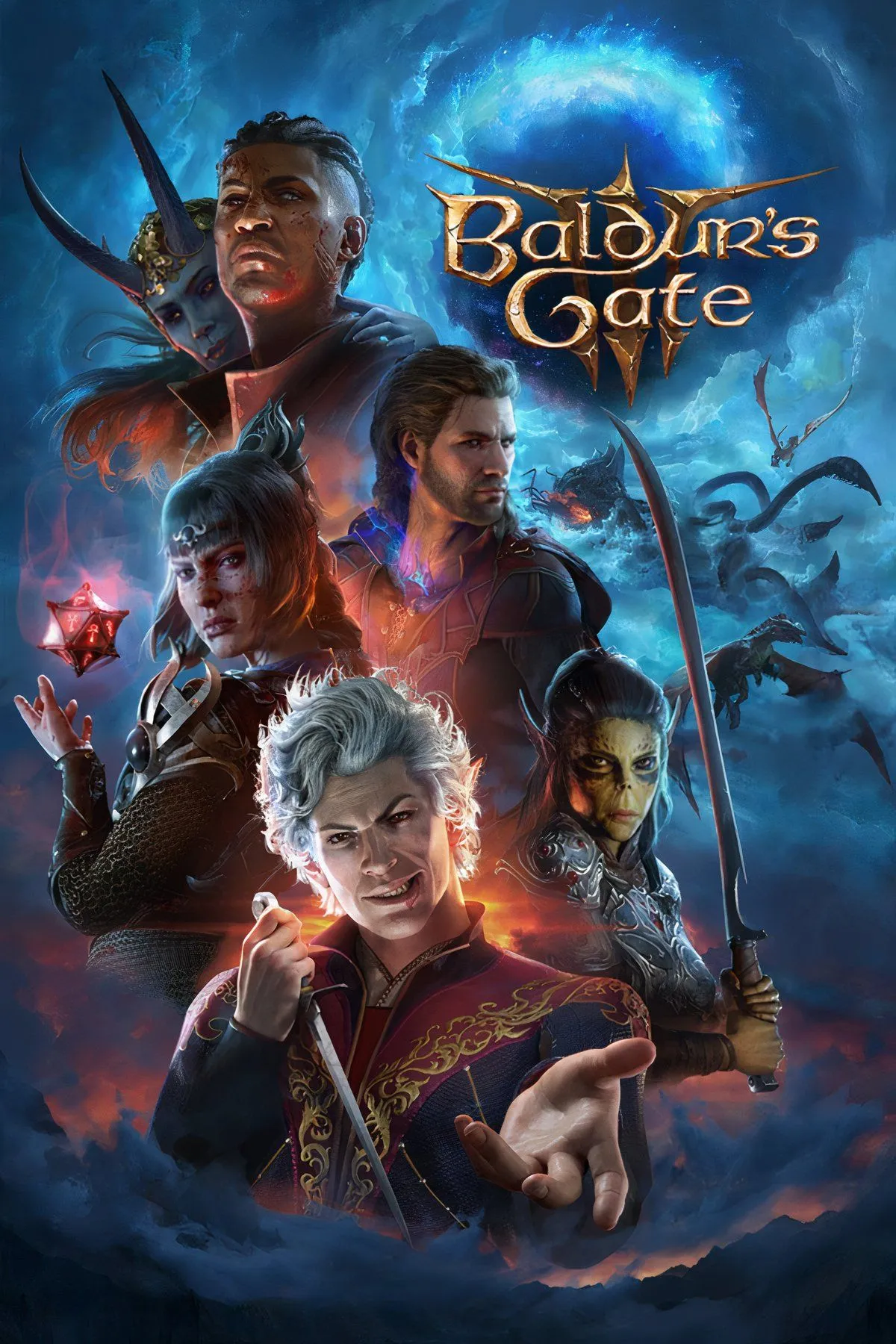 Hình ảnh nhân vật trong game nhập vai Baldur's Gate 3 với giao diện chiến đấu