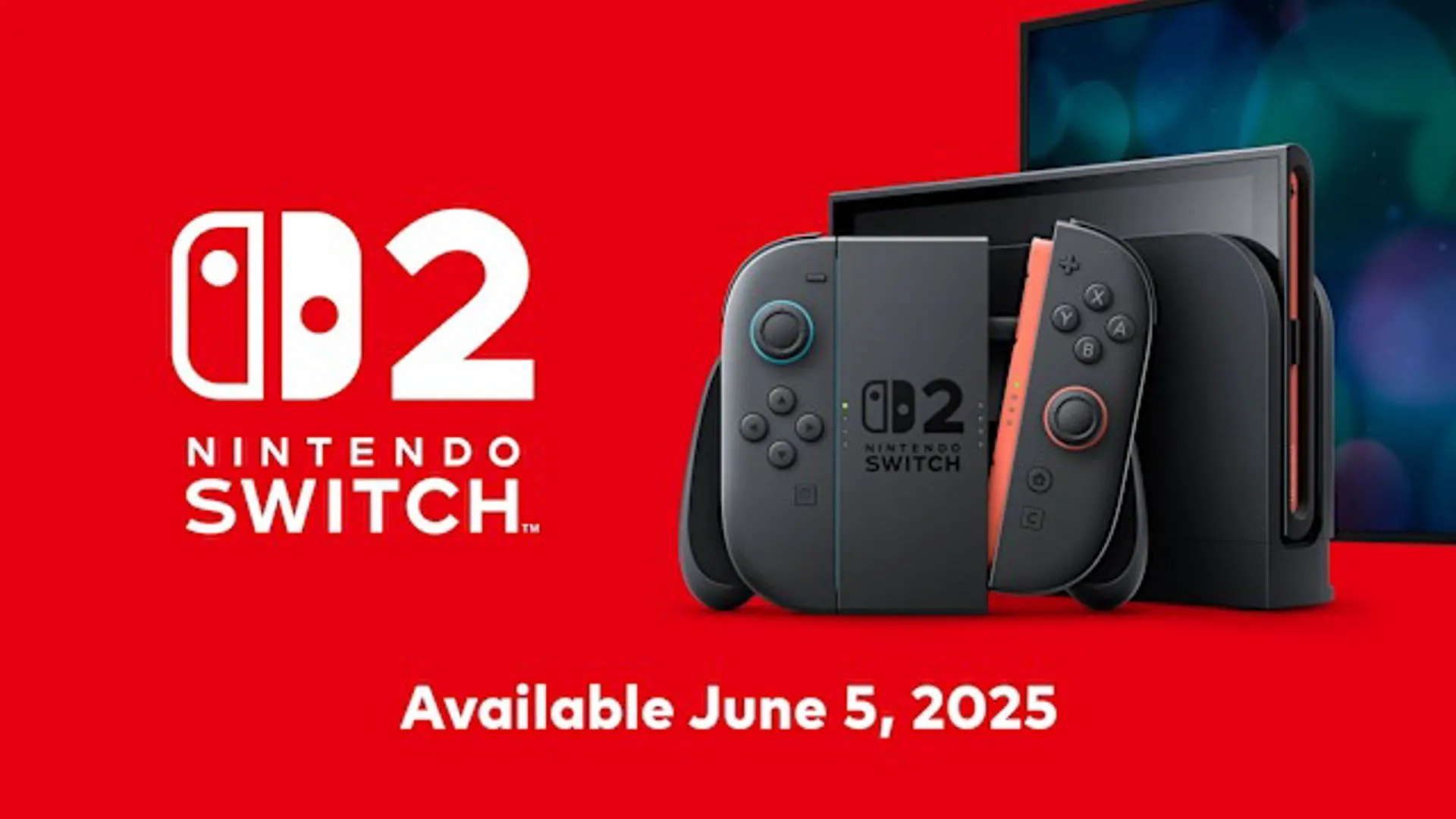 Hình ảnh quảng cáo Nintendo Switch 2 với ngày ra mắt, minh họa sự phát triển của thế hệ console mới