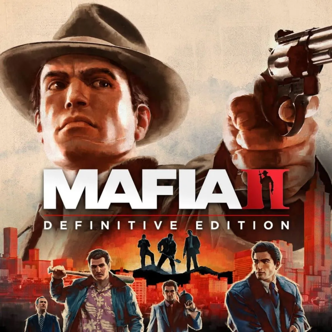 Hình ảnh sản phẩm game Mafia 2: Definitive Edition với nhân vật chính Vito Scaletta trong bối cảnh thành phố phủ tuyết