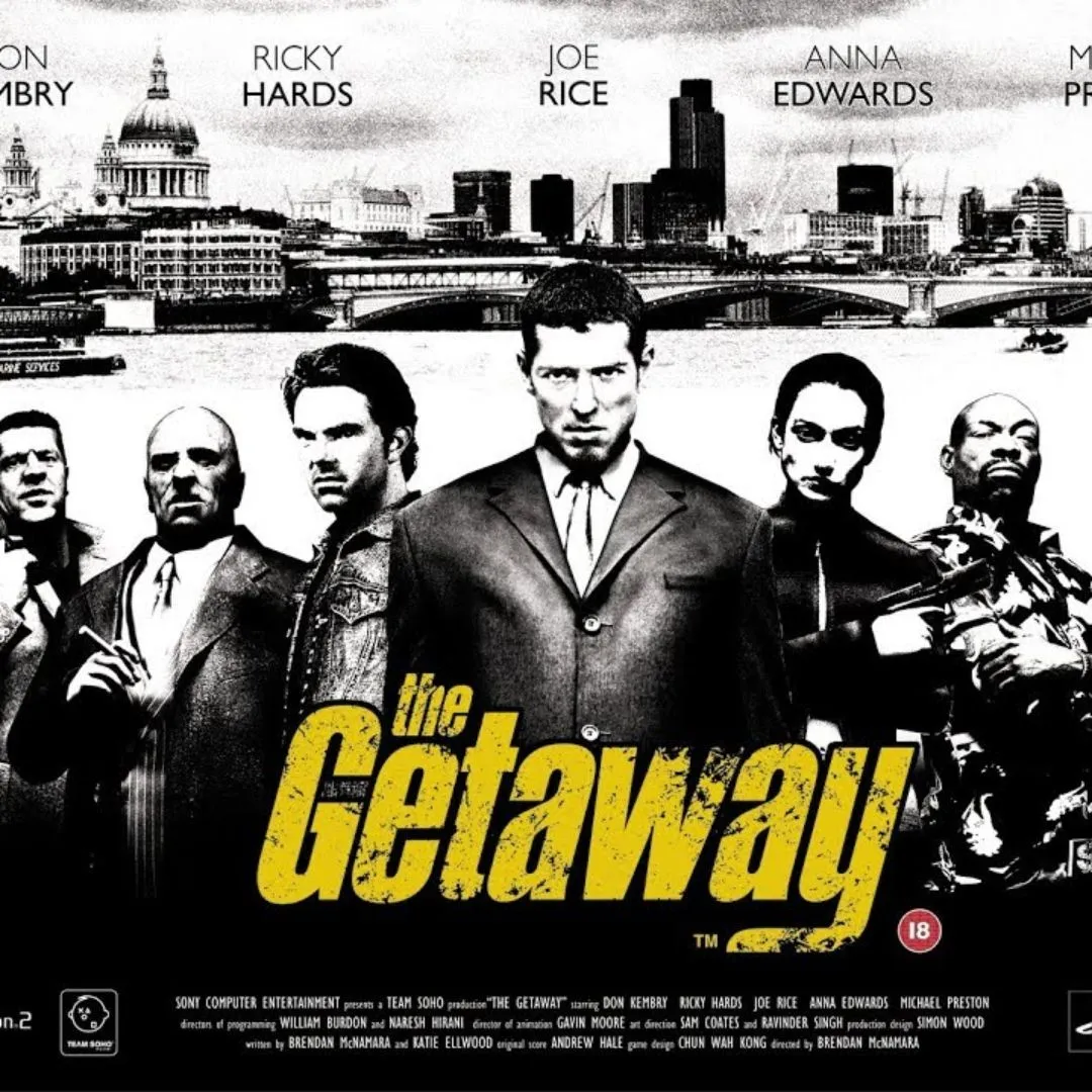 Hình ảnh sản phẩm game The Getaway với bối cảnh đường phố London và nhân vật