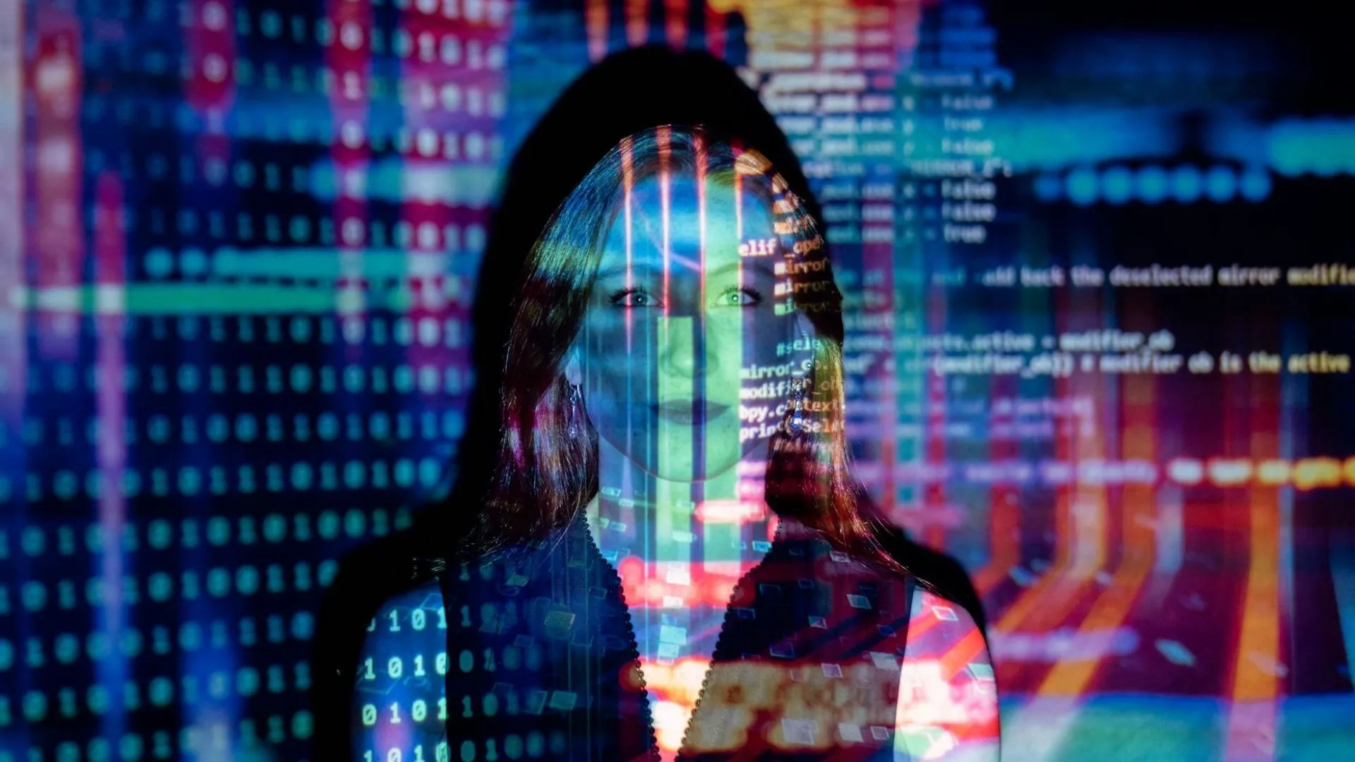 Hình ảnh trừu tượng mã code và virus đa hình