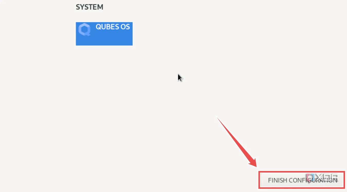 Hoàn tất cài đặt Qubes OS