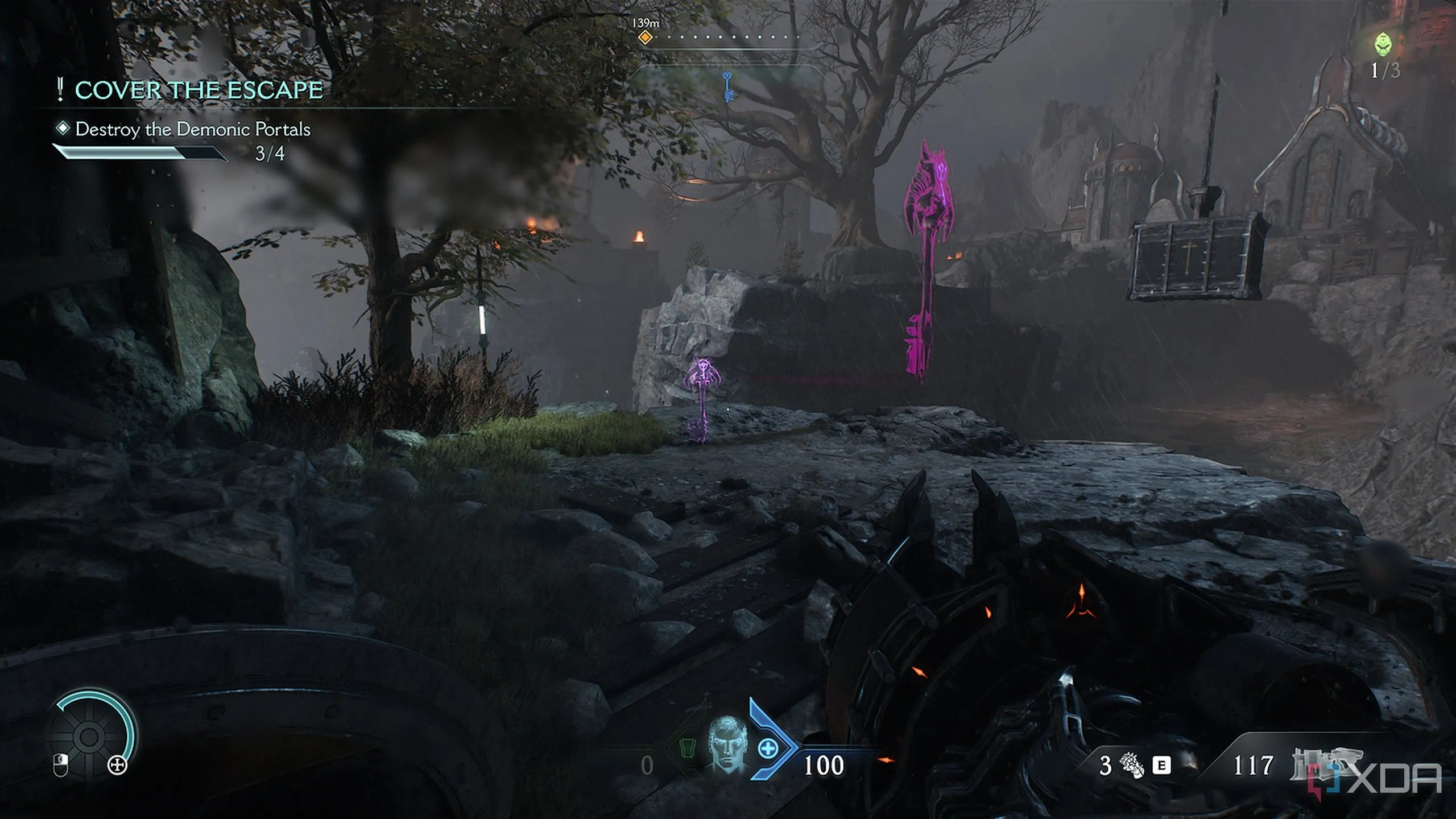 Hologram chìa khóa tím bí mật trong Doom The Dark Ages.