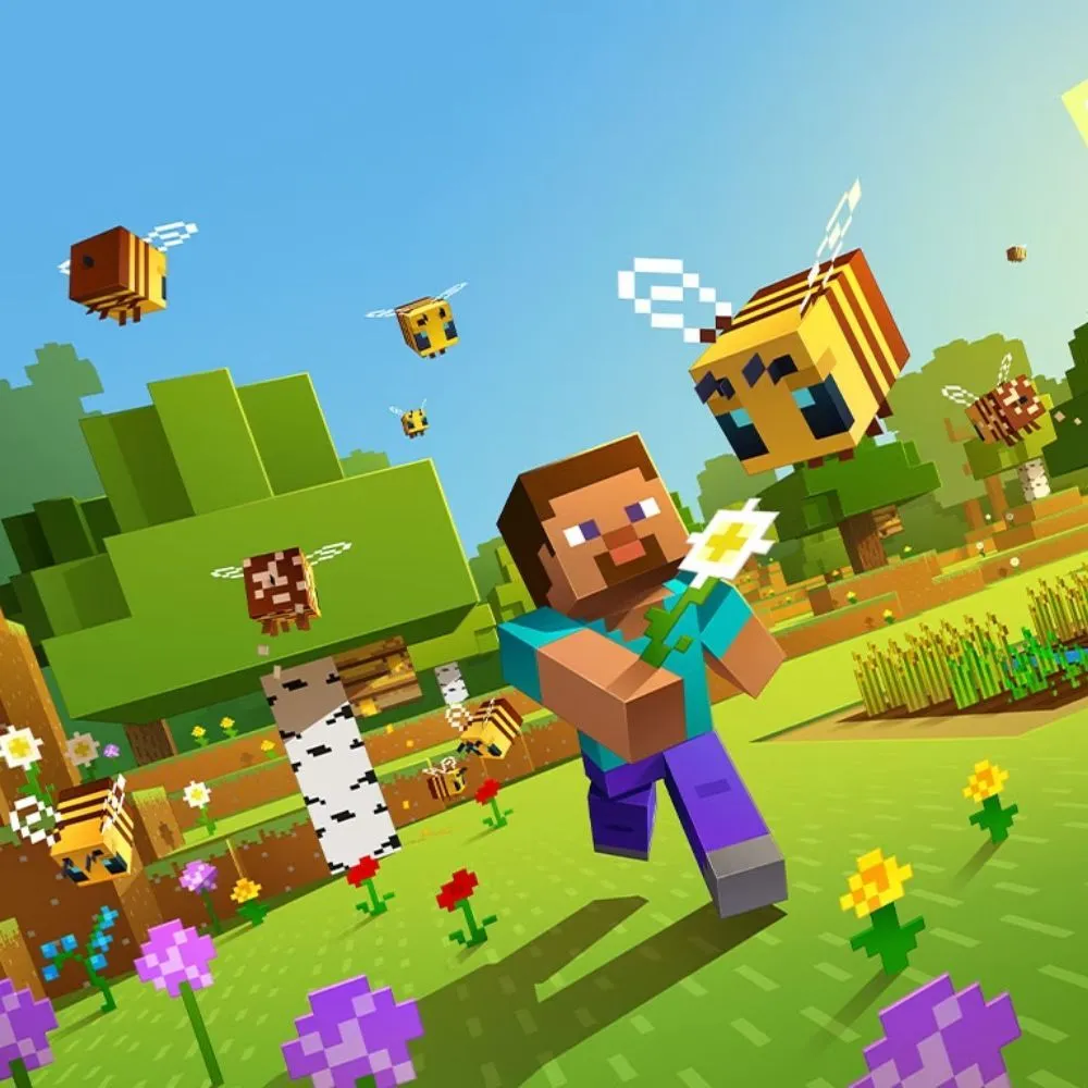 Hộp bìa của trò chơi Minecraft, biểu tượng của sự sáng tạo khối vuông.