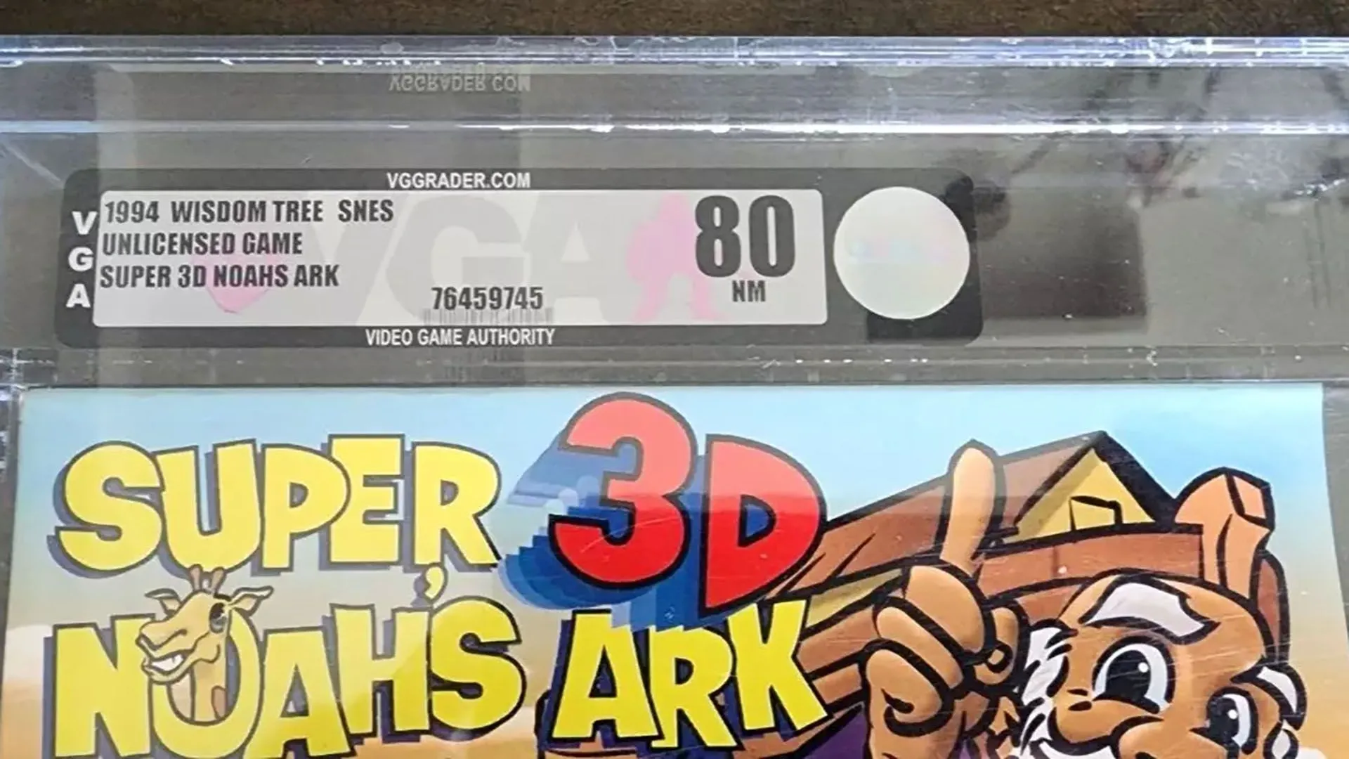 Hộp game Super Noah's Ark 3D, minh họa giá trị sưu tầm của tựa game &quot;lạ đời&quot; này trên thị trường đồ cũ.