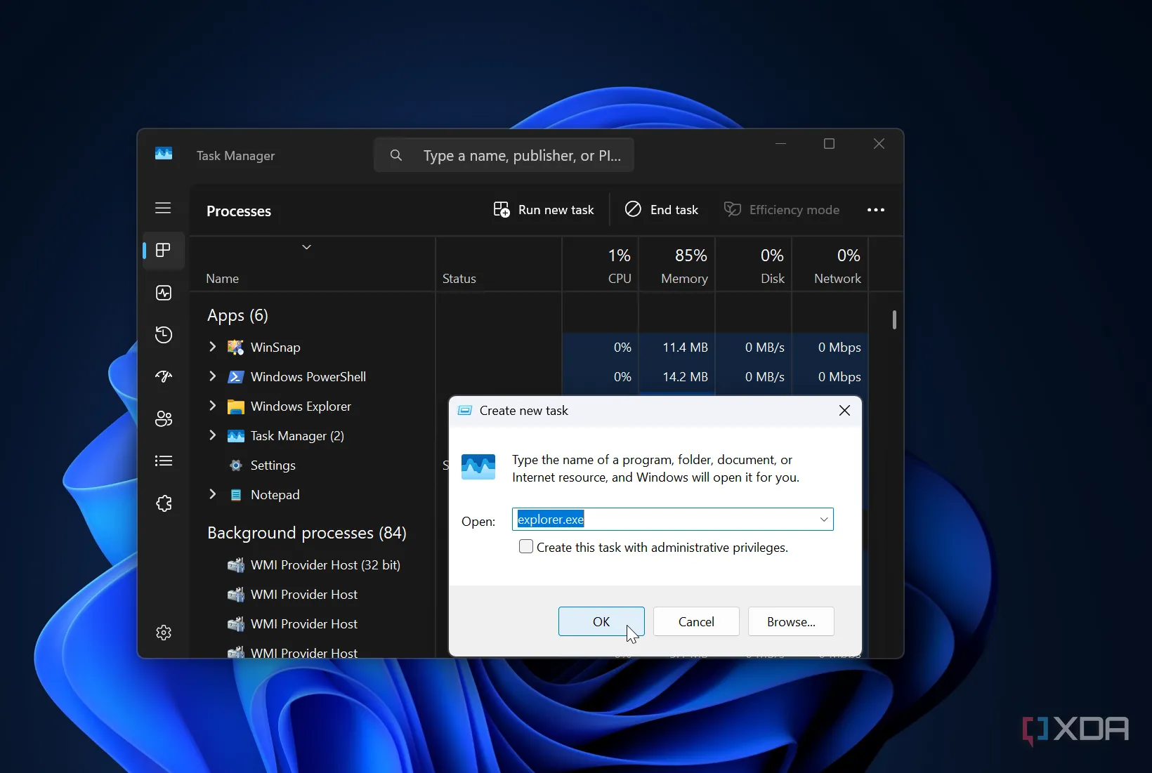 Hướng dẫn khởi động lại Windows Explorer thông qua Task Manager trên Windows 11 để khắc phục lỗi File Explorer chậm