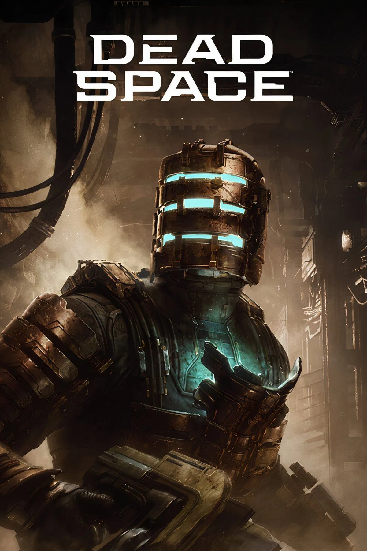 Isaac Clarke đối mặt với một Necromorph ghê tởm trong hành lang tối tăm trên con tàu vũ trụ USG Ishimura trong game kinh dị khoa học viễn tưởng Dead Space.
