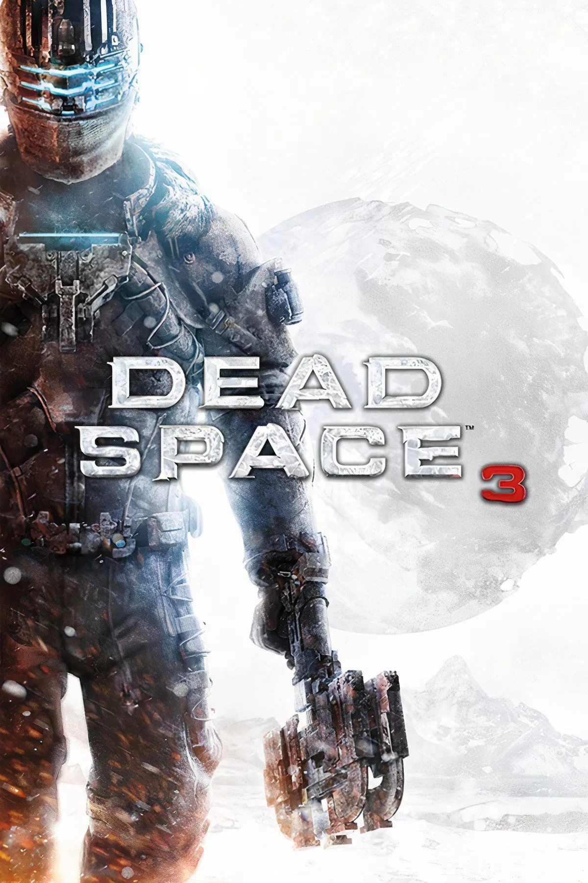 Isaac Clarke và John Carver chiến đấu với quái vật Necromorph trên hành tinh băng giá Tau Volantis trong Dead Space 3