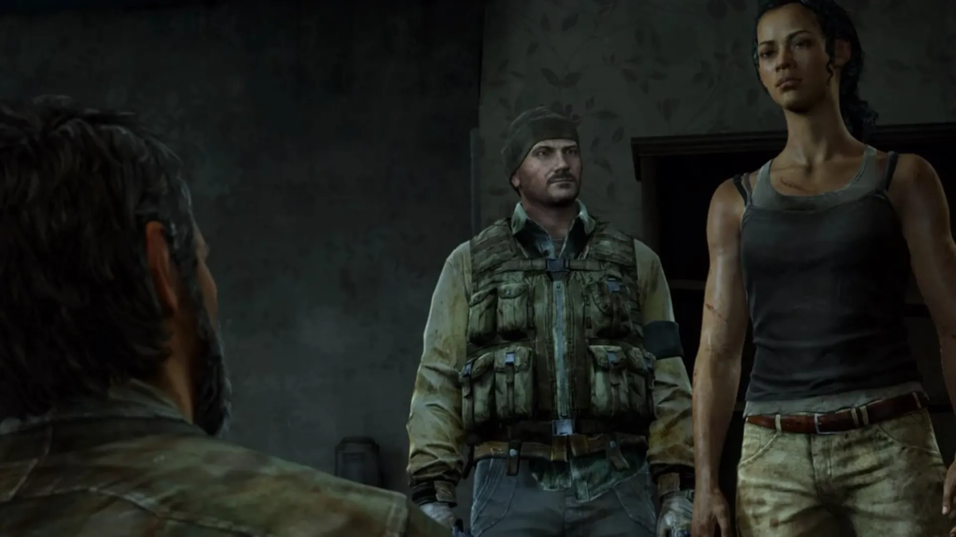 Joel bị tổ chức Fireflies thẩm vấn trong phân cảnh cuối game The Last of Us