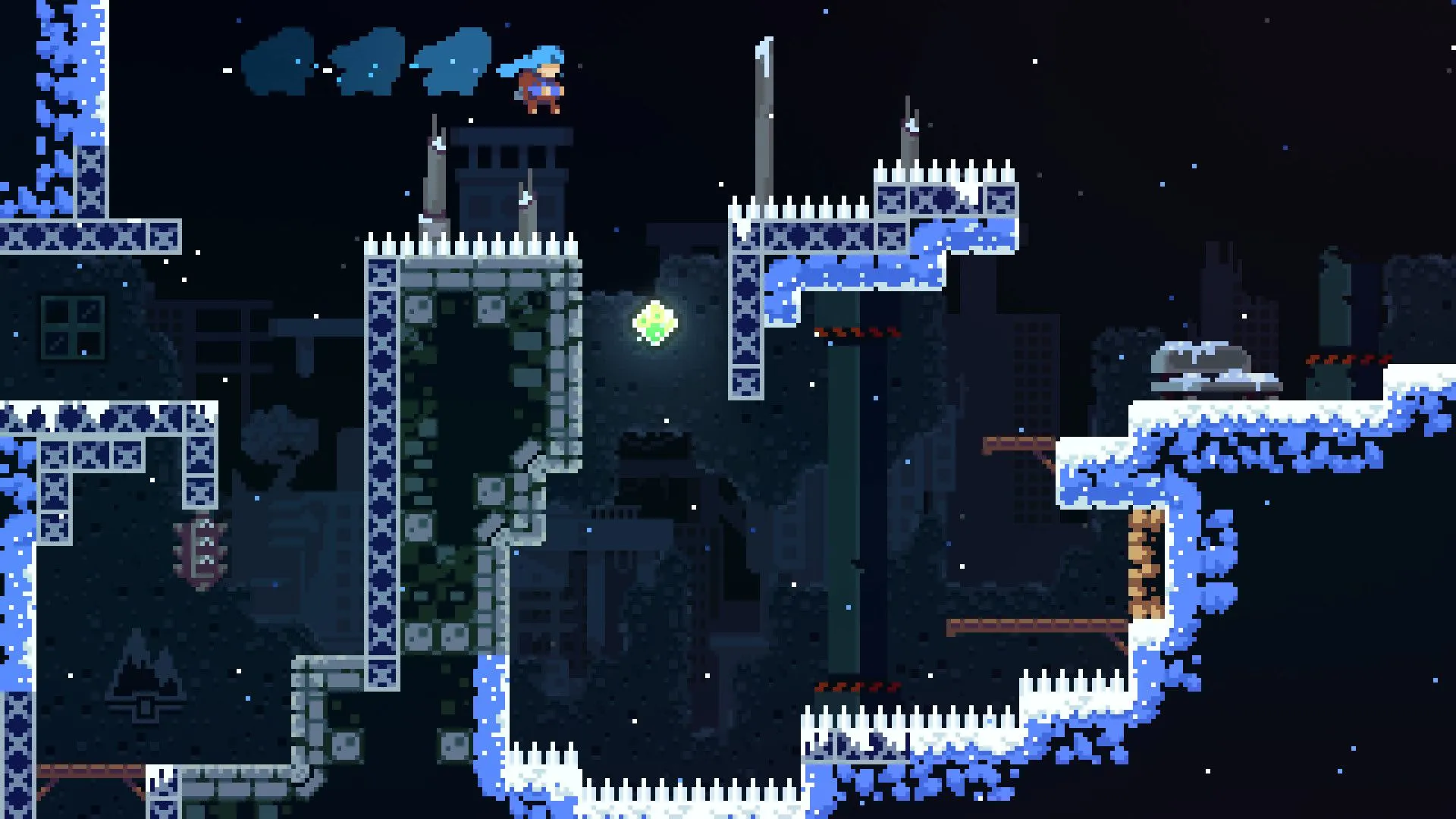 Kỹ năng lướt và vượt chướng ngại vật gai nhọn của Madeline, minh họa gameplay thử thách của Celeste