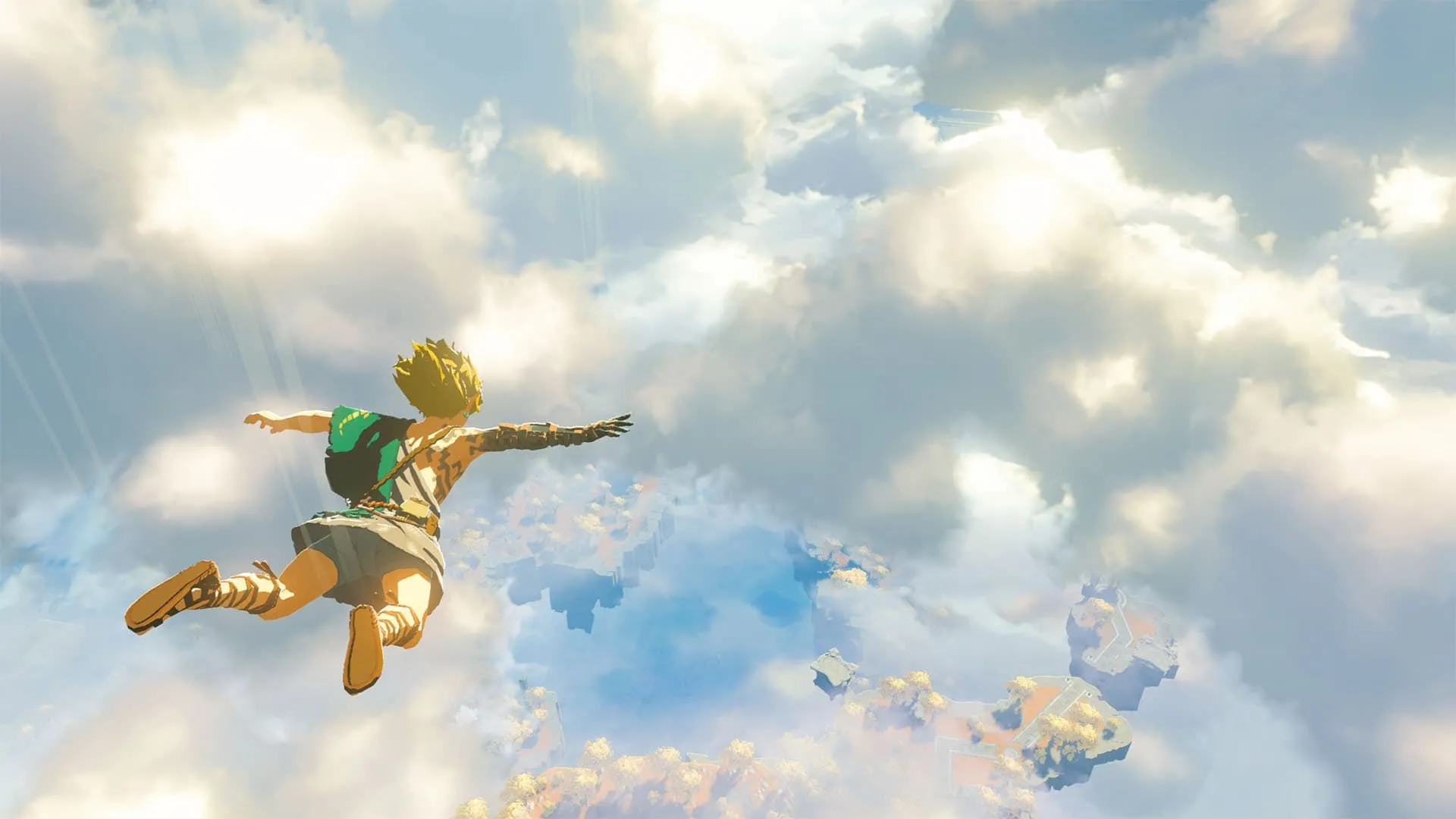 Link đang bay lượn trên bầu trời trong The Legend of Zelda: Tears of the Kingdom