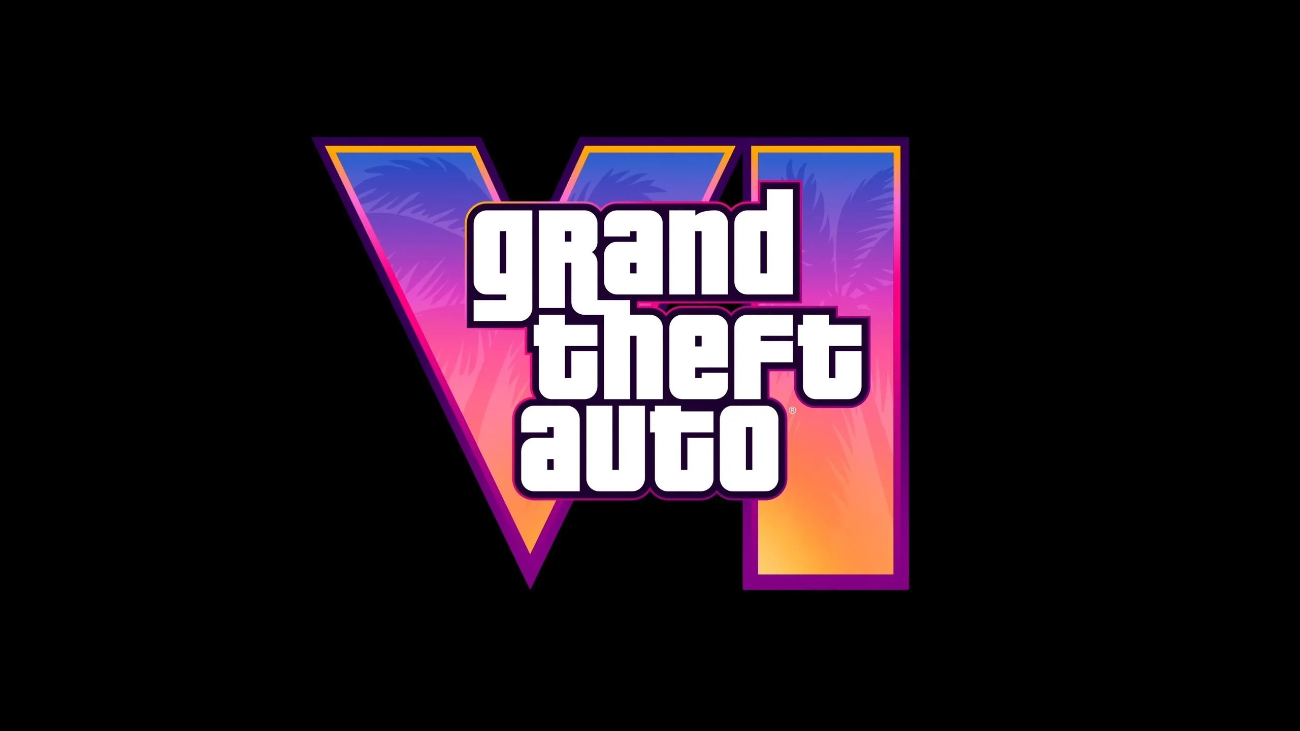 Logo chính thức của tựa game Grand Theft Auto VI với thiết kế hiện đại và tông màu neon, biểu tượng cho sự trở lại của Vice City