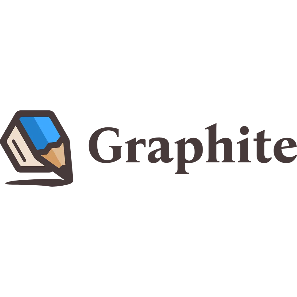 Logo của phần mềm Graphite với tên thương hiệu màu đen trên nền trắng