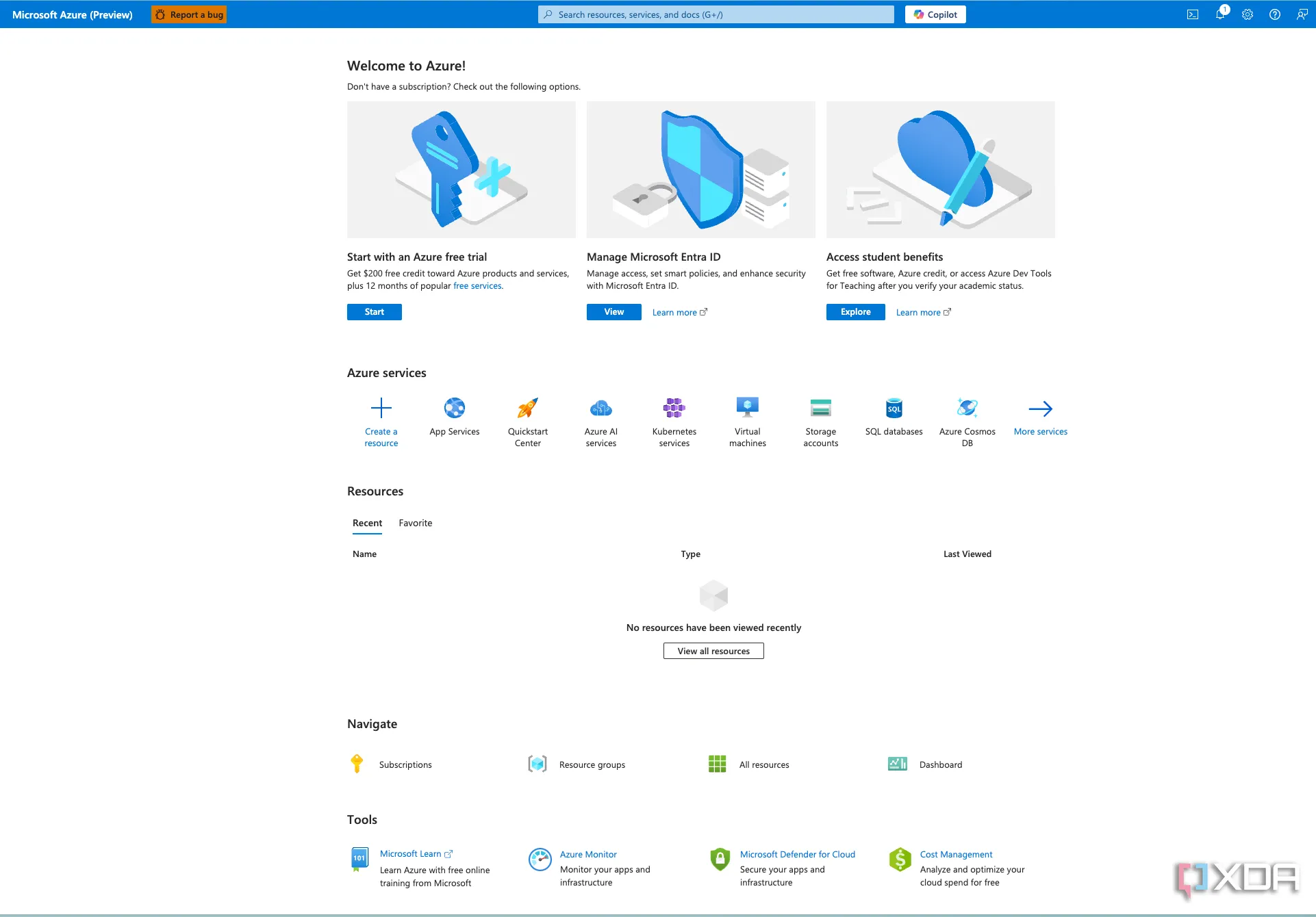Logo và các dịch vụ Microsoft Azure, đại diện cho nền tảng điện toán đám mây của Microsoft
