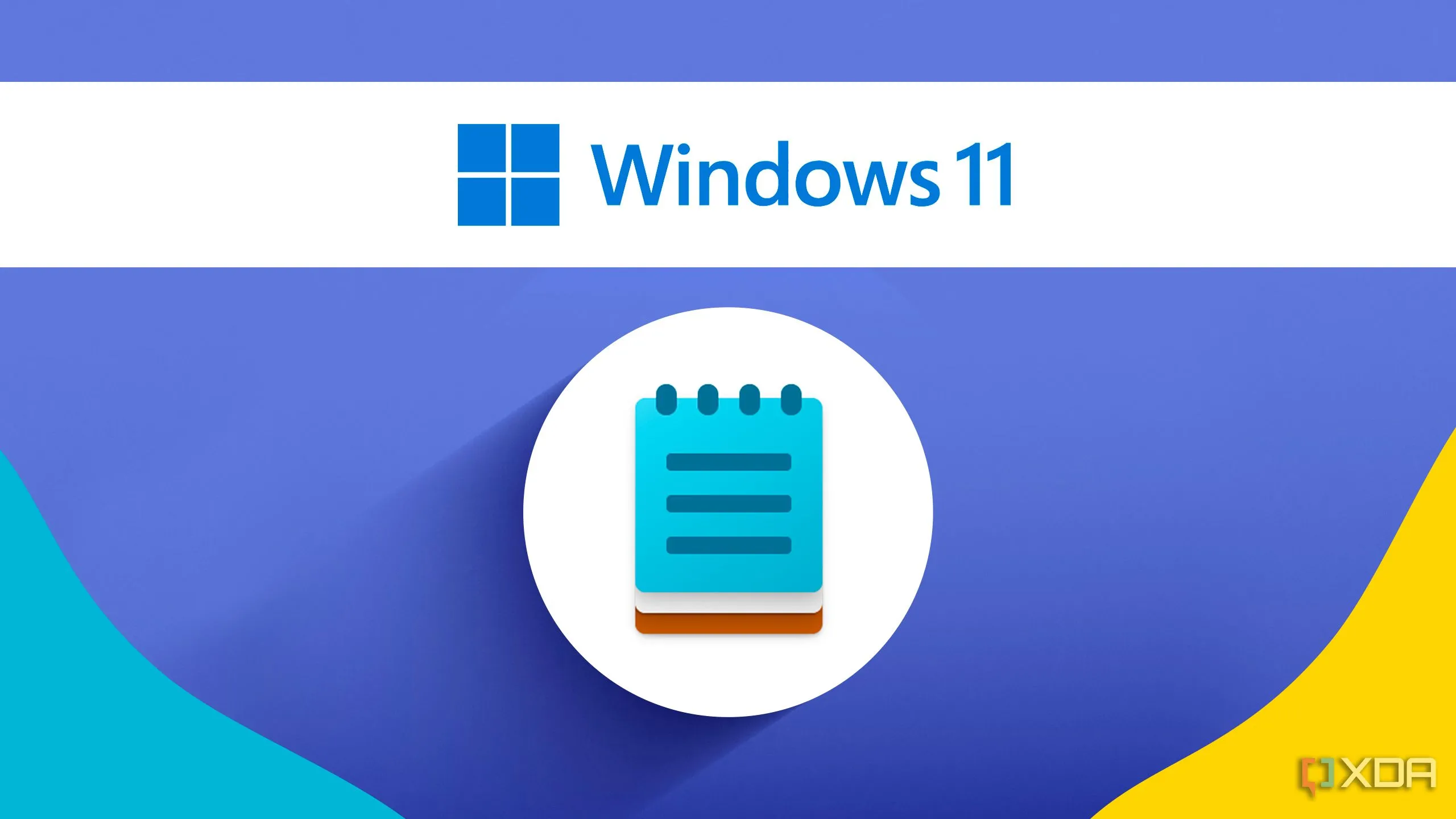 Logo Windows 11 và biểu tượng Notepad