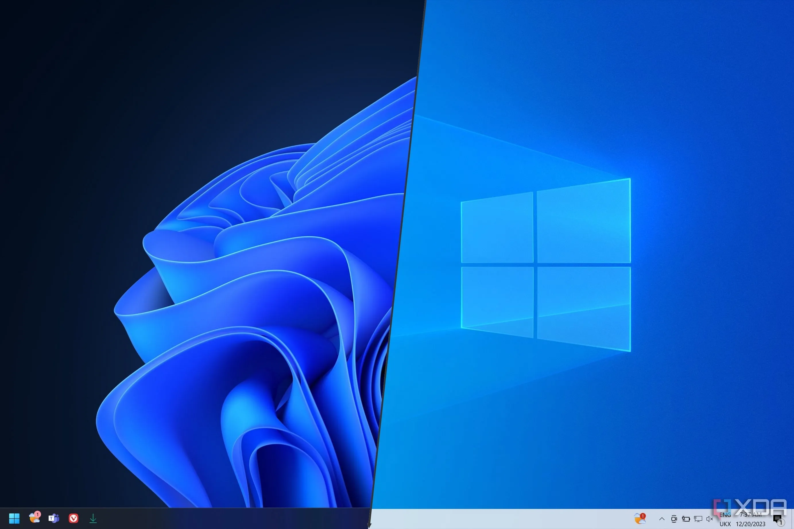 Logo Windows 11 và Windows 10 trên màn hình máy tính, minh họa cho vấn đề tương thích hệ điều hành với CPU cũ