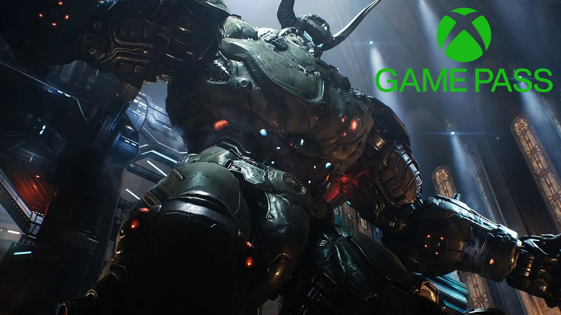 Logo Xbox Game Pass với các tựa game nổi bật, minh họa cho dịch vụ game liên tục cập nhật.