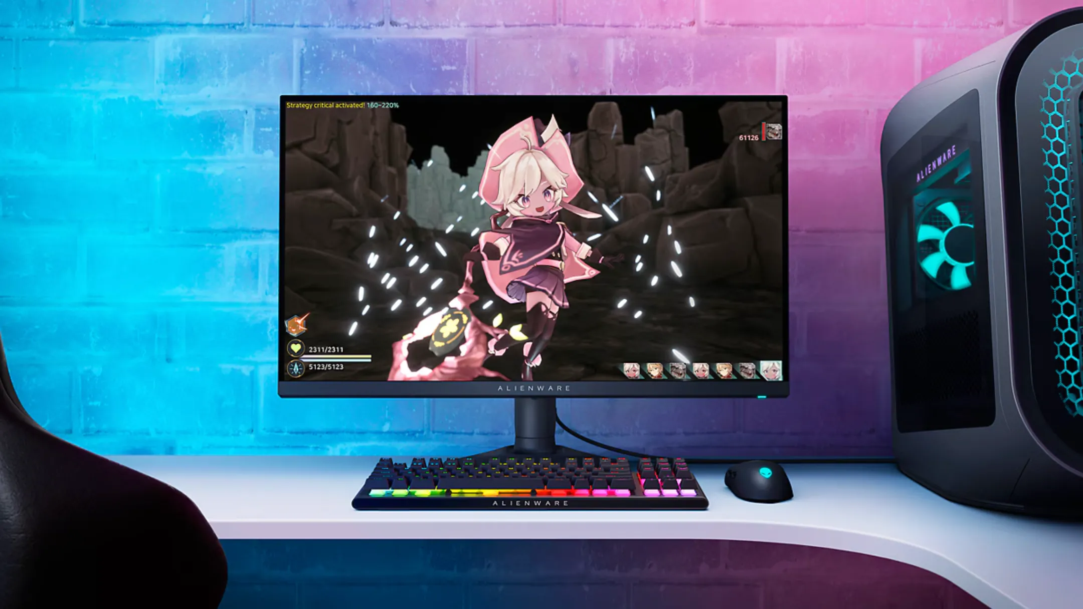 Màn hình Alienware AW2724DM góc nhìn cận cảnh hiển thị nội dung sống động