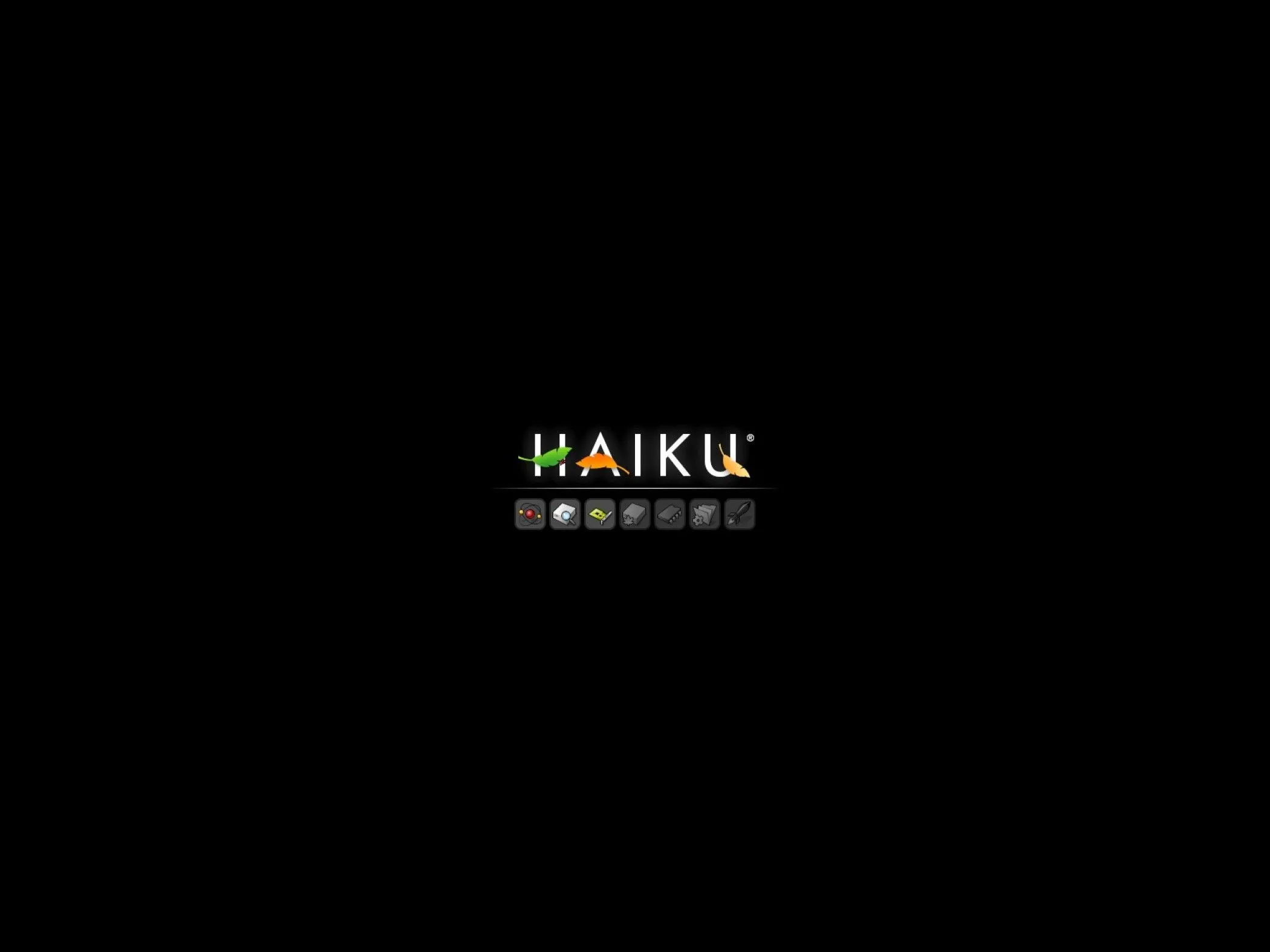 Màn hình bootloader đặc trưng của Haiku OS trong quá trình khởi động.