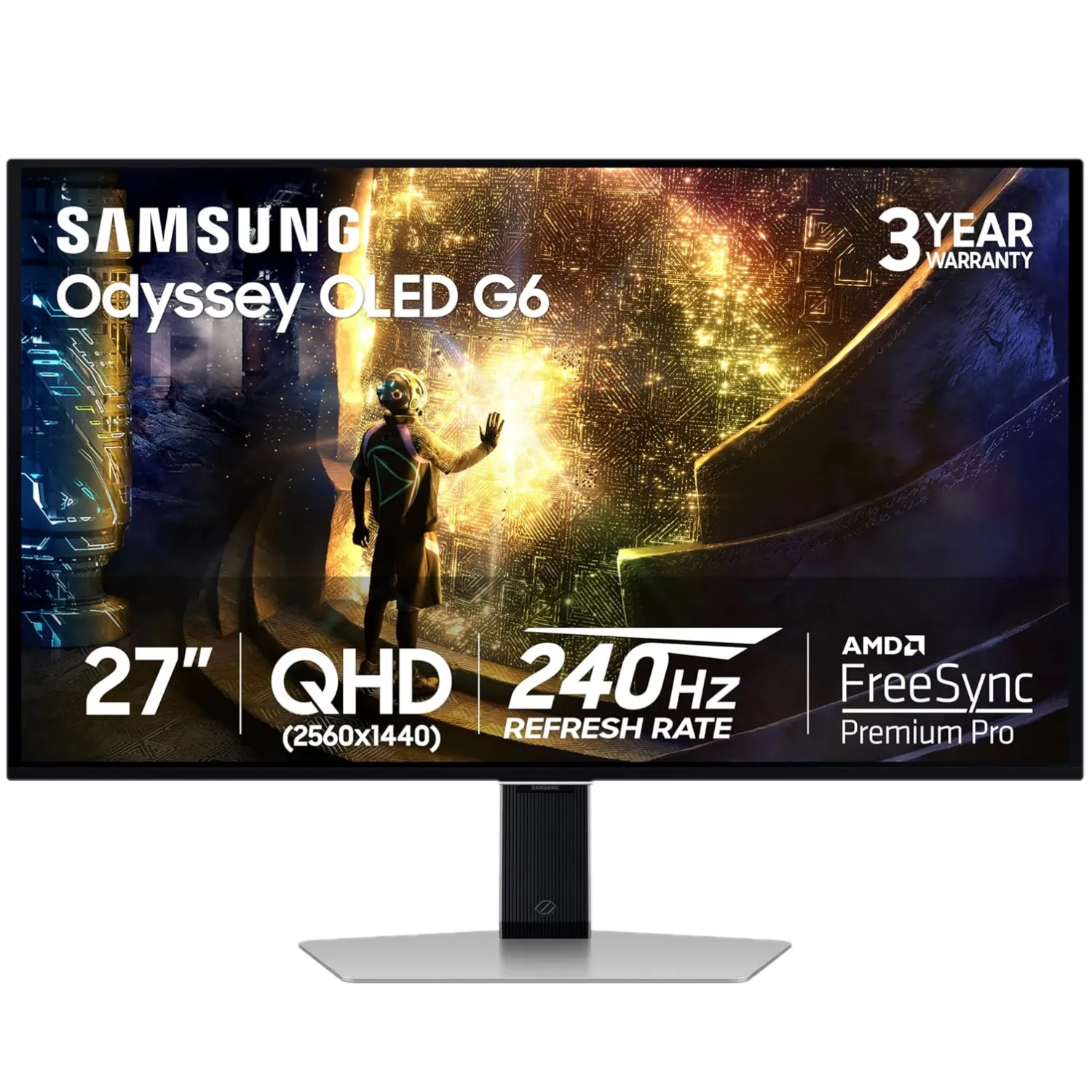 Màn hình gaming Samsung Odyssey QD-OLED G6 (G61SD) 27 inch, độ phân giải 1440p, tần số quét 240Hz.