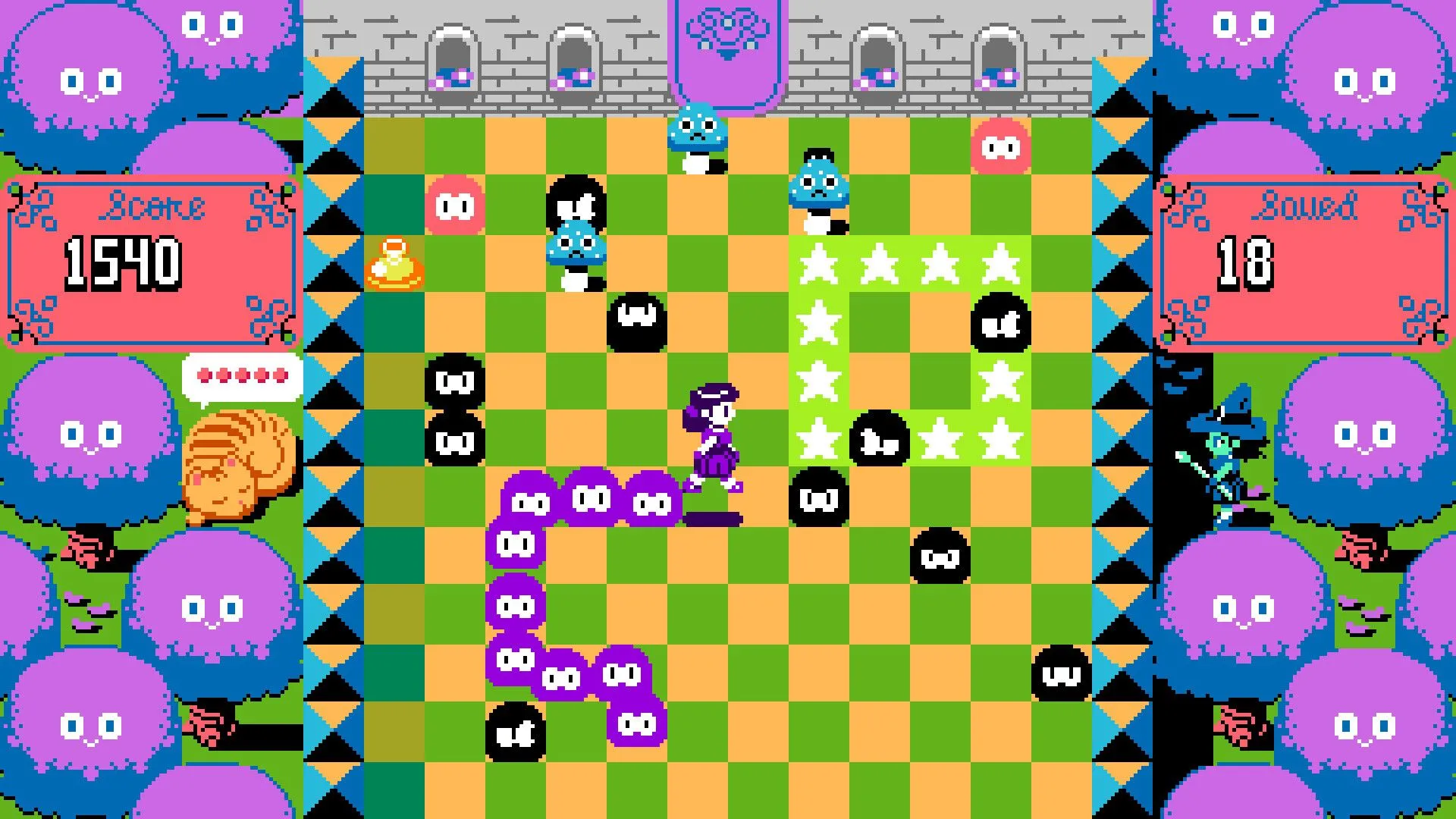 Màn hình giới thiệu của một game RPG trong bộ sưu tập UFO 50, gợi nhớ các tựa game JRPG cổ điển.