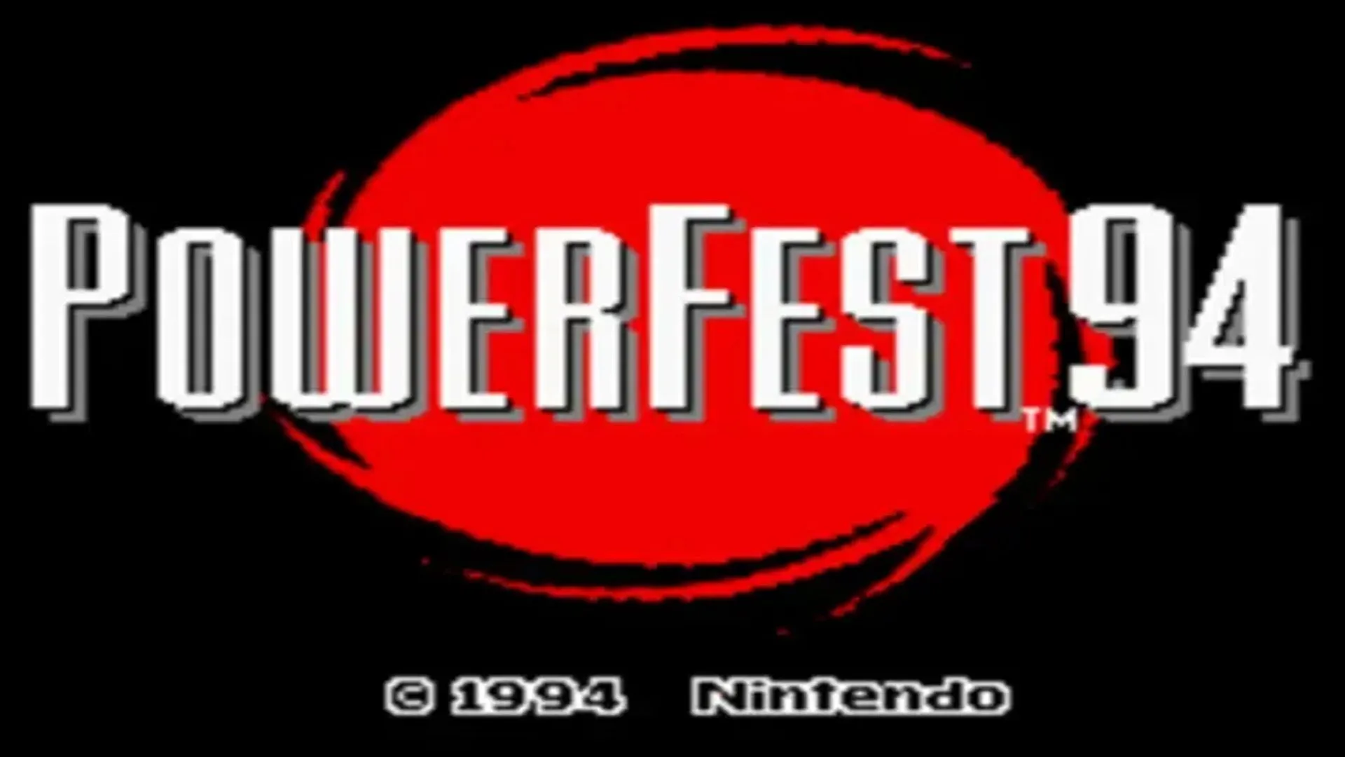 Màn hình giới thiệu sự kiện Nintendo Powerfest 1994 trên hệ máy SNES