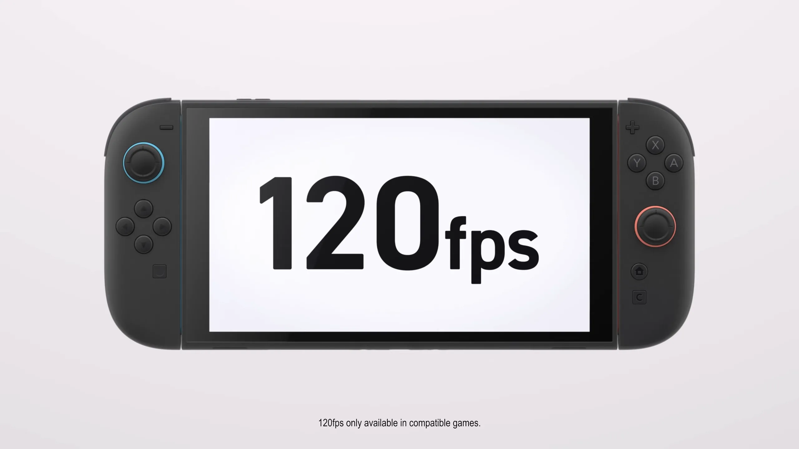 Màn hình hiển thị gameplay Nintendo Switch 2 với tốc độ khung hình 120 FPS, thể hiện độ mượt mà của hình ảnh