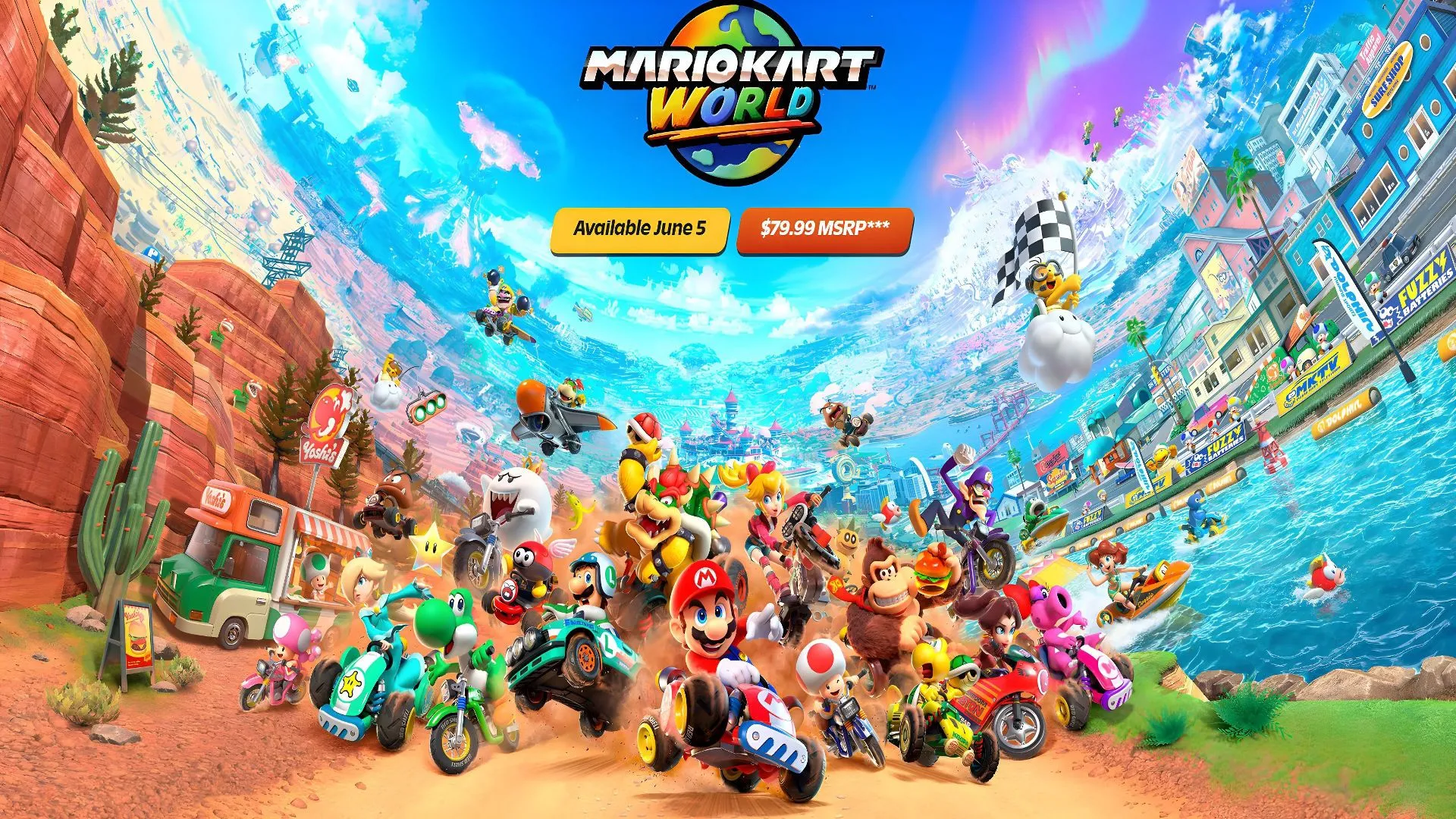 Màn hình hiển thị Mario Kart World với mức giá 80 USD gây tranh cãi