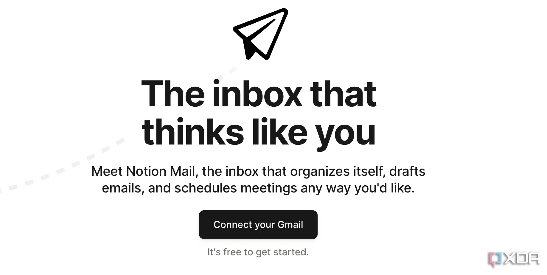 Màn hình hướng dẫn kết nối tài khoản Gmail với Notion Mail