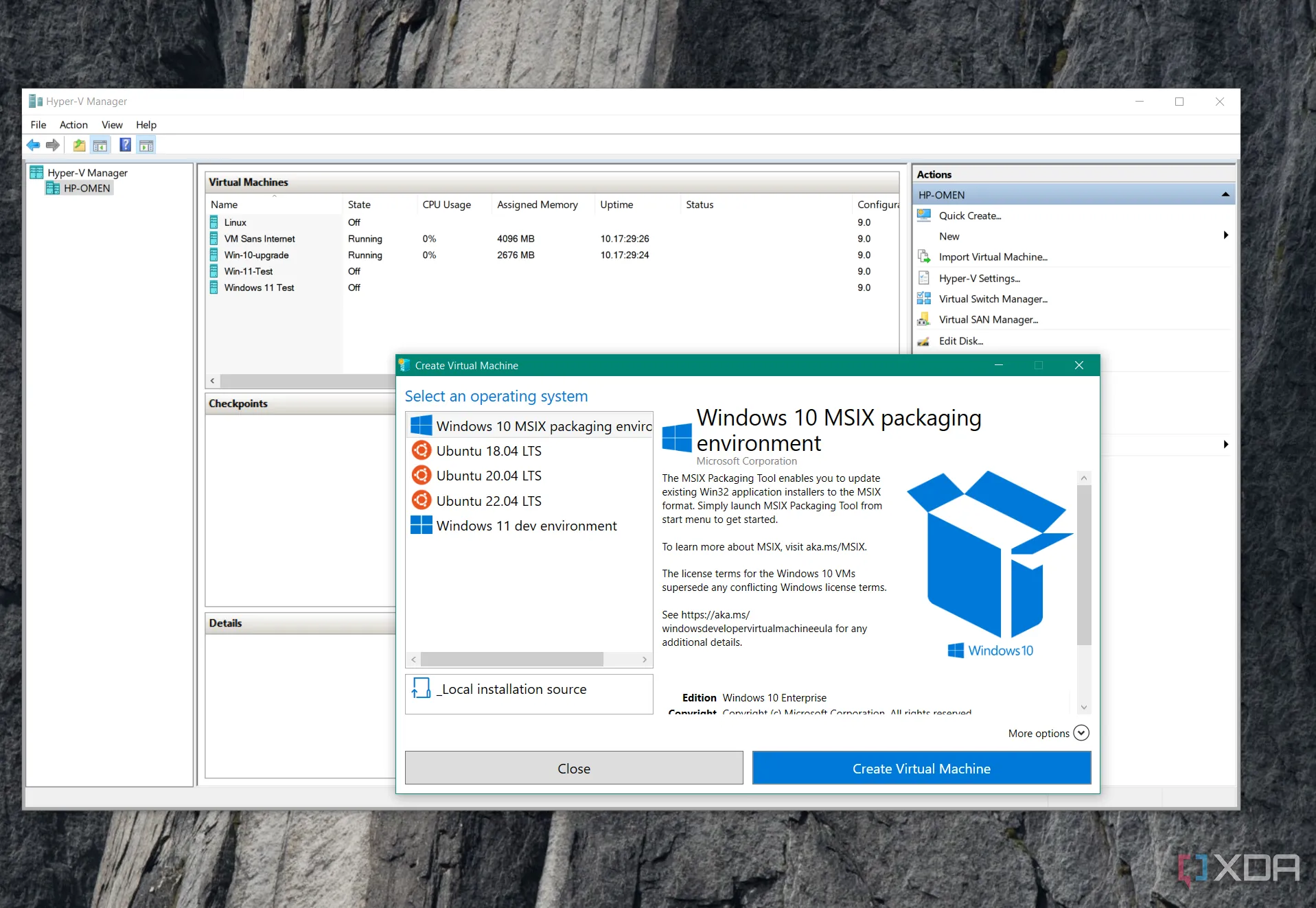 Màn hình Quick Create new virtual machine trong Hyper-V