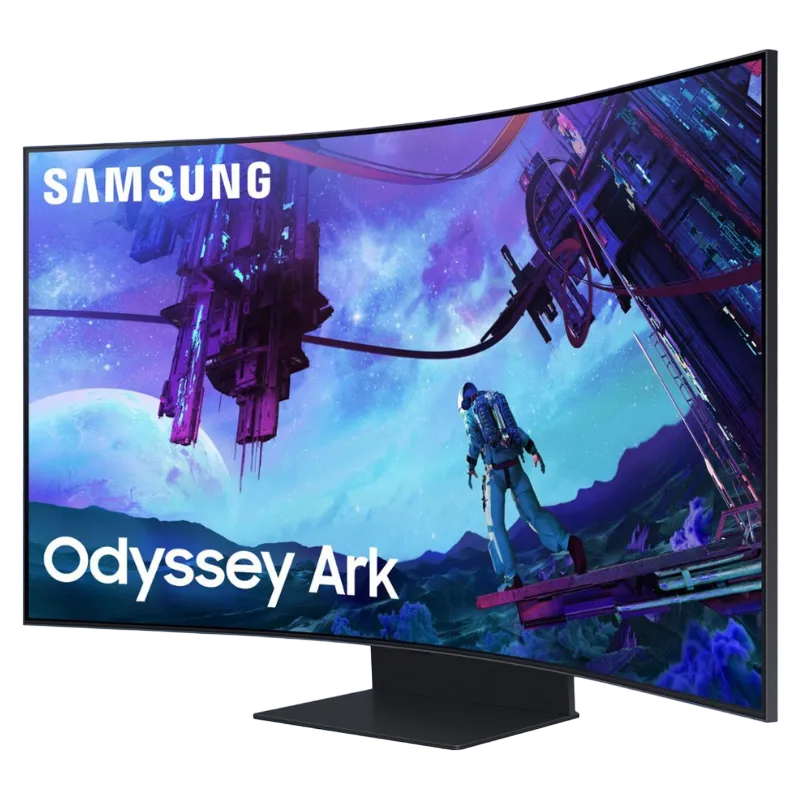 Màn hình Samsung Odyssey Ark thế hệ 2 trên nền trong suốt