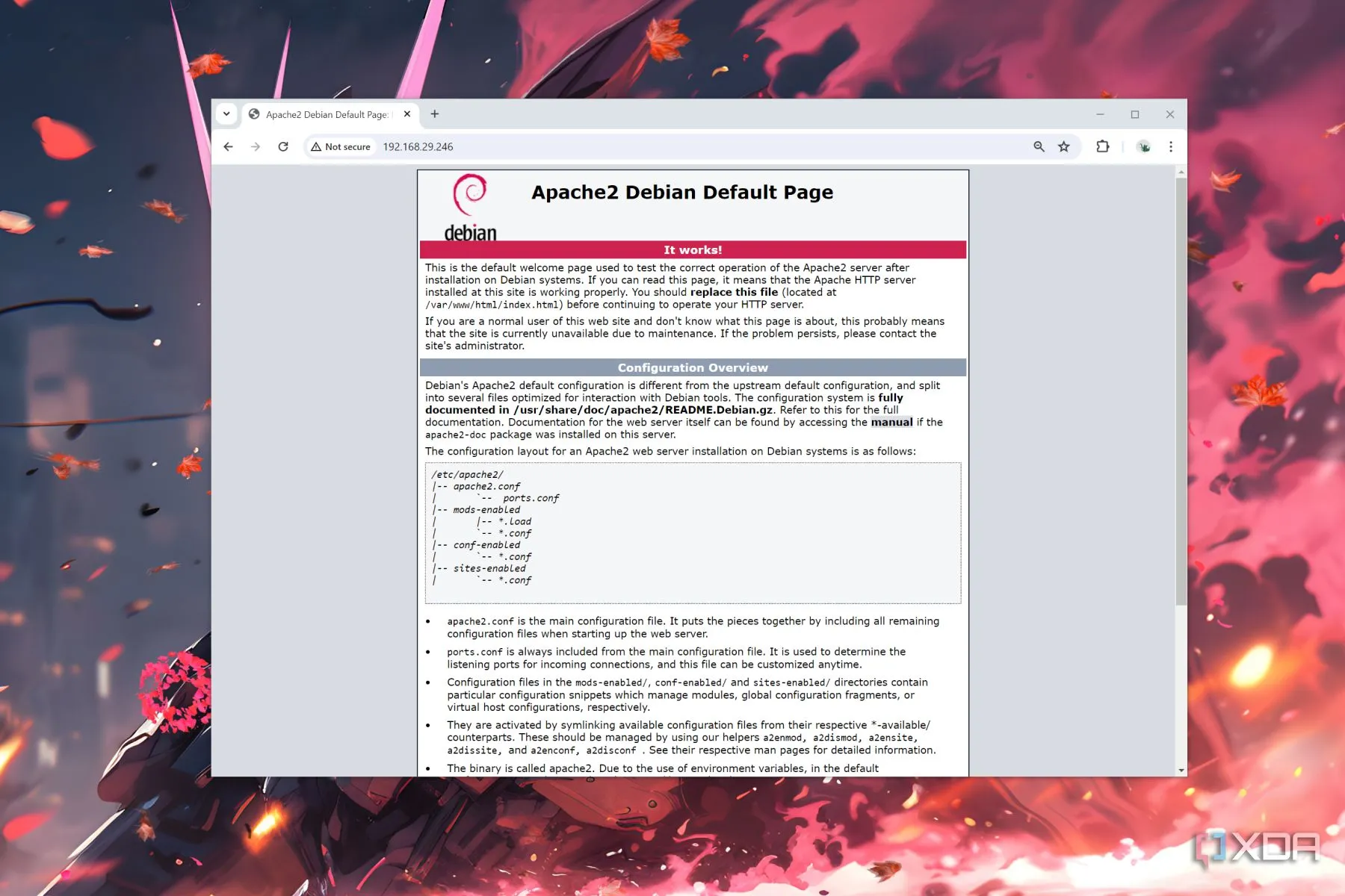 Máy chủ web Apache đang chạy trên bo mạch máy tính đơn