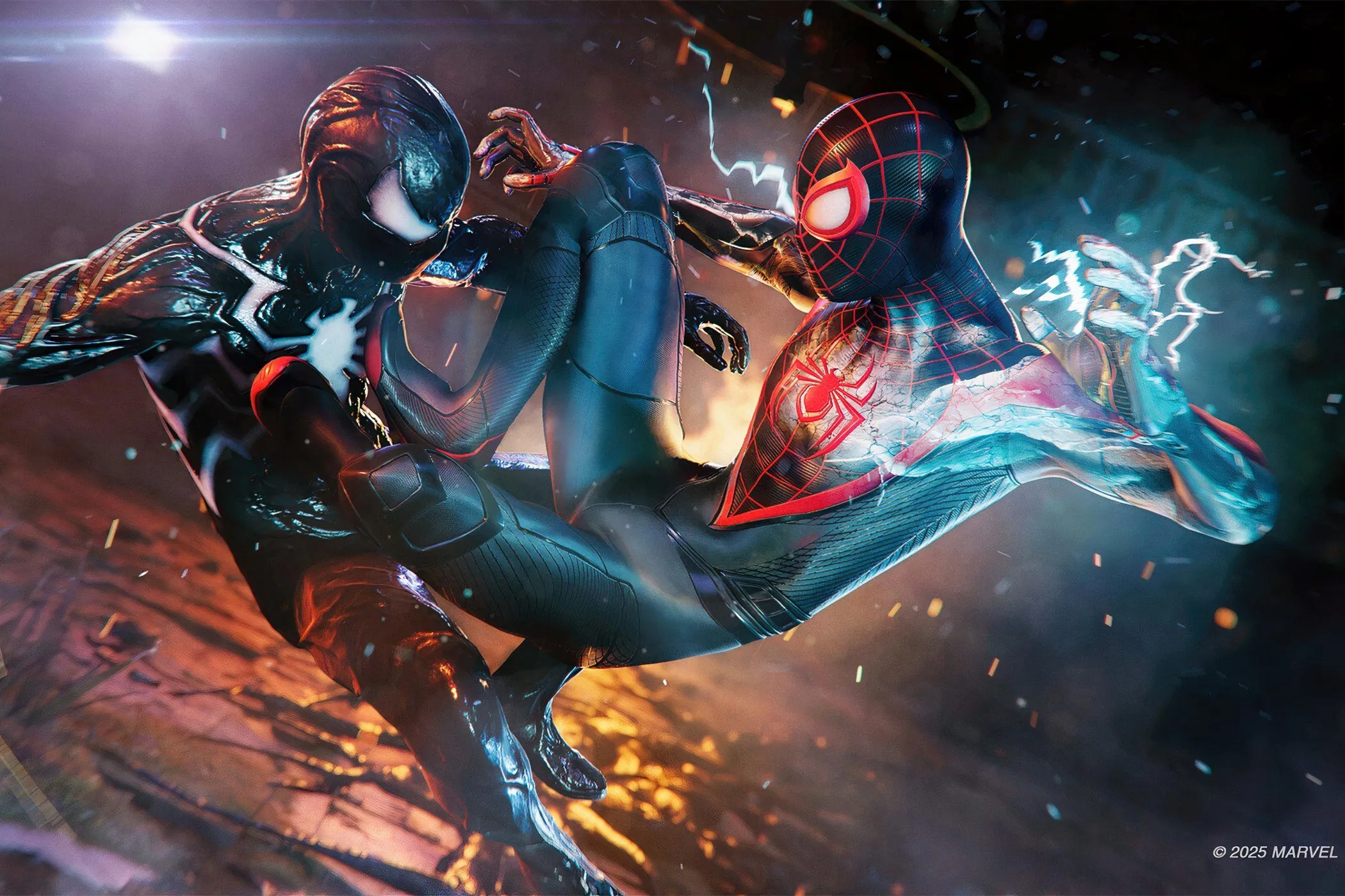 Miles Morales và Peter Parker trong một cảnh chiến đấu của Marvel’s Spider-Man 2, gợi ý về tương lai của game Marvel’s Spider-Man 3 trên PS5