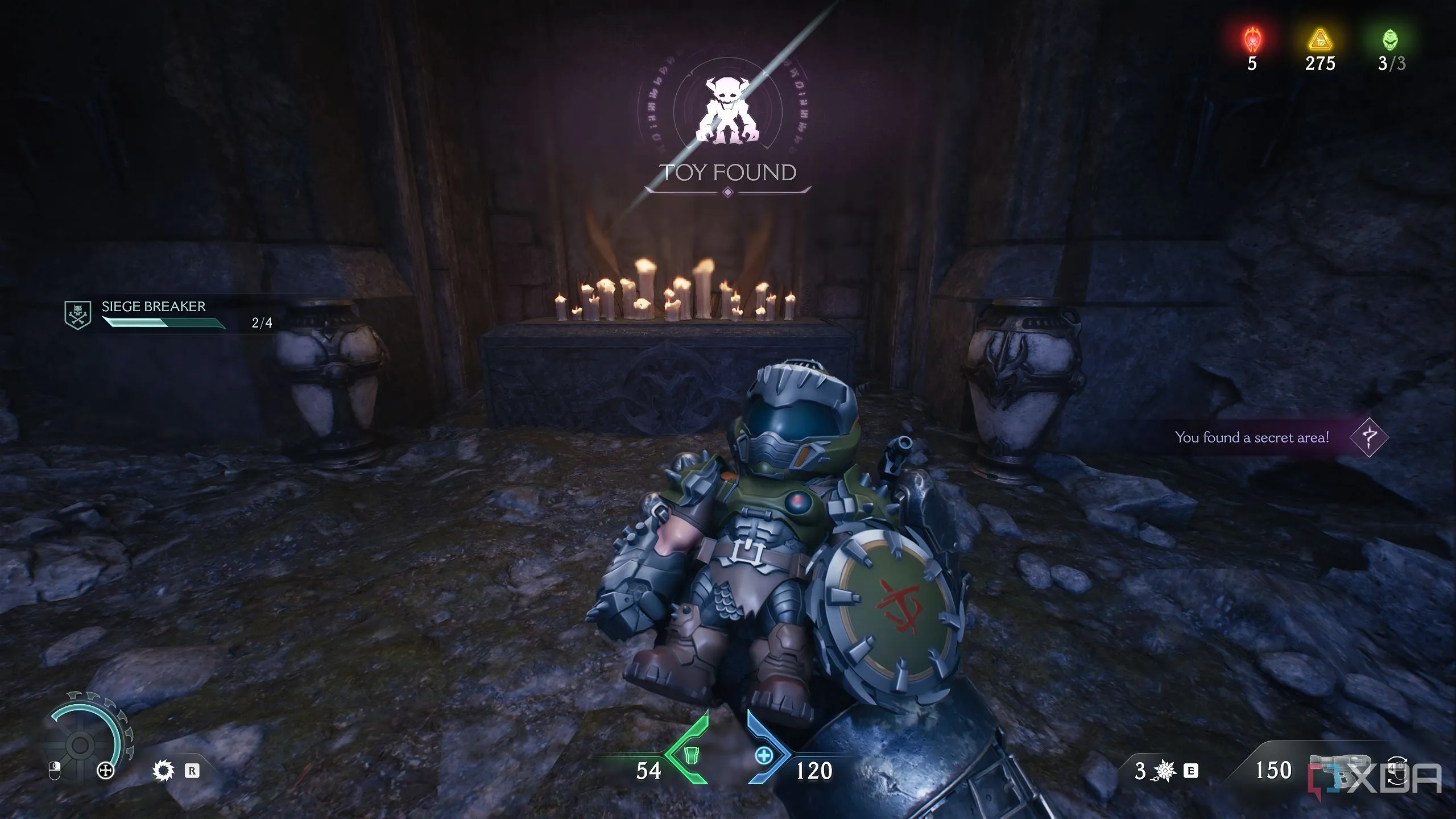 Mô hình đồ chơi Doom Slayer sưu tầm được trong Doom The Dark Ages