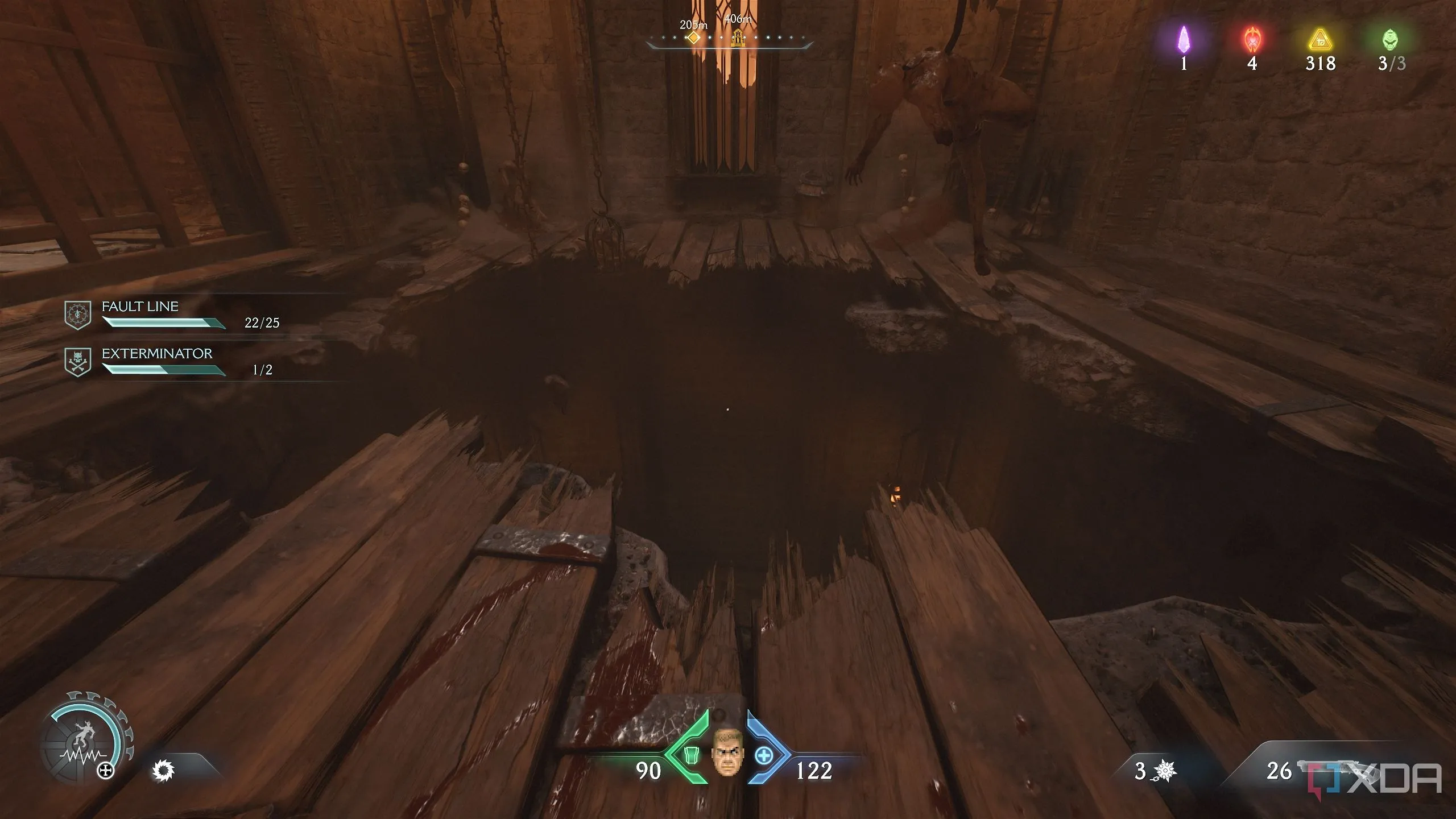 Một cái lỗ trên sàn gỗ trong Doom The Dark Ages Chapter 10