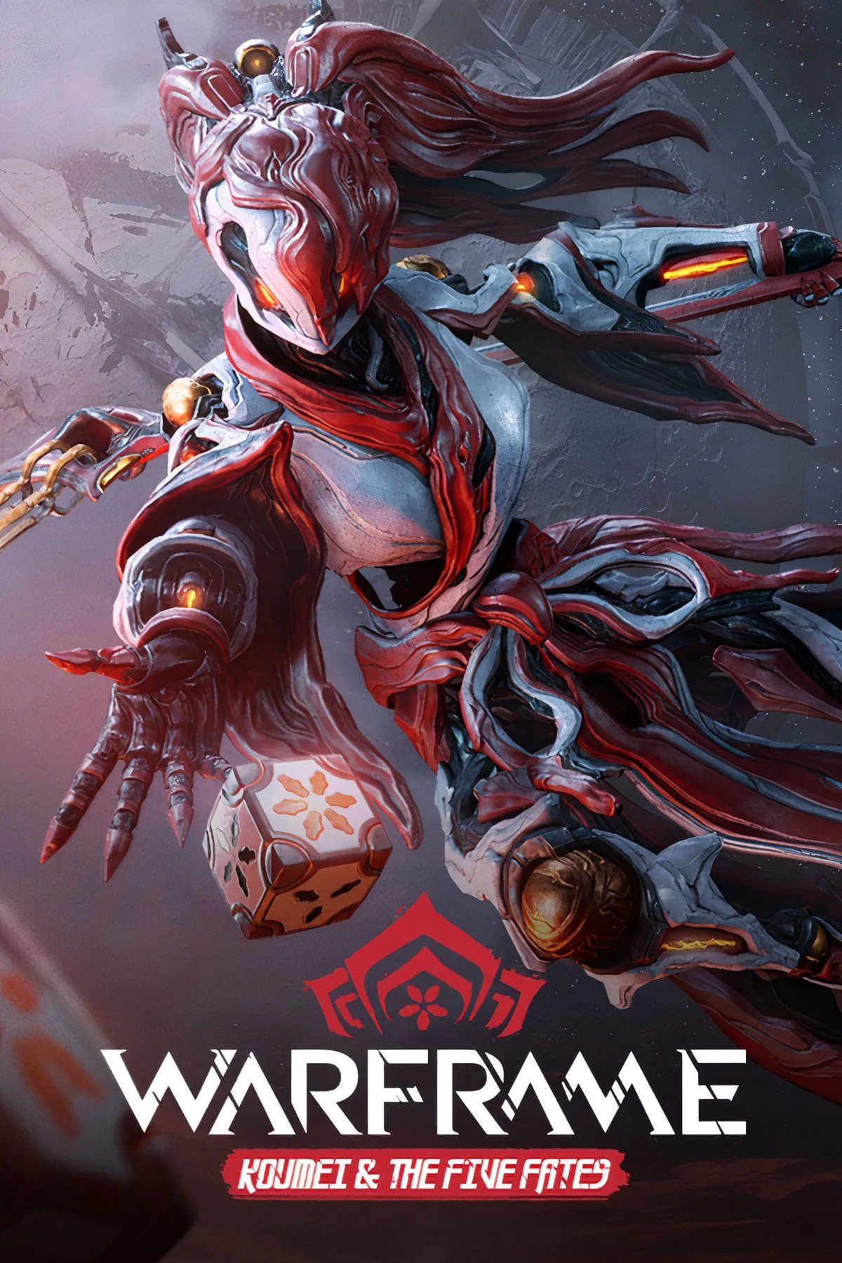 Một cảnh hành động trong Warframe, thể hiện nhân vật Warframe với thiết kế độc đáo và hiệu ứng chiến đấu.