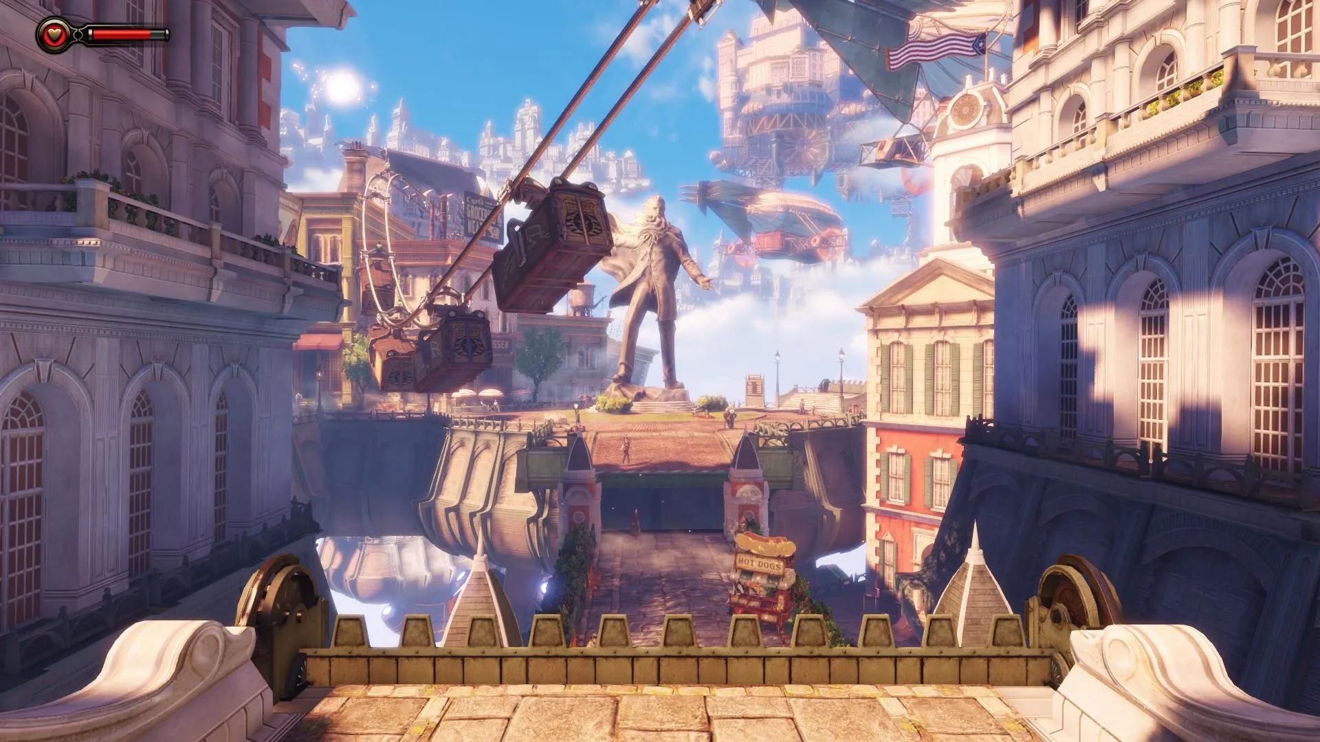 Một cảnh trong game BioShock Infinite, minh họa tầm quan trọng của cốt truyện xuất sắc trong game